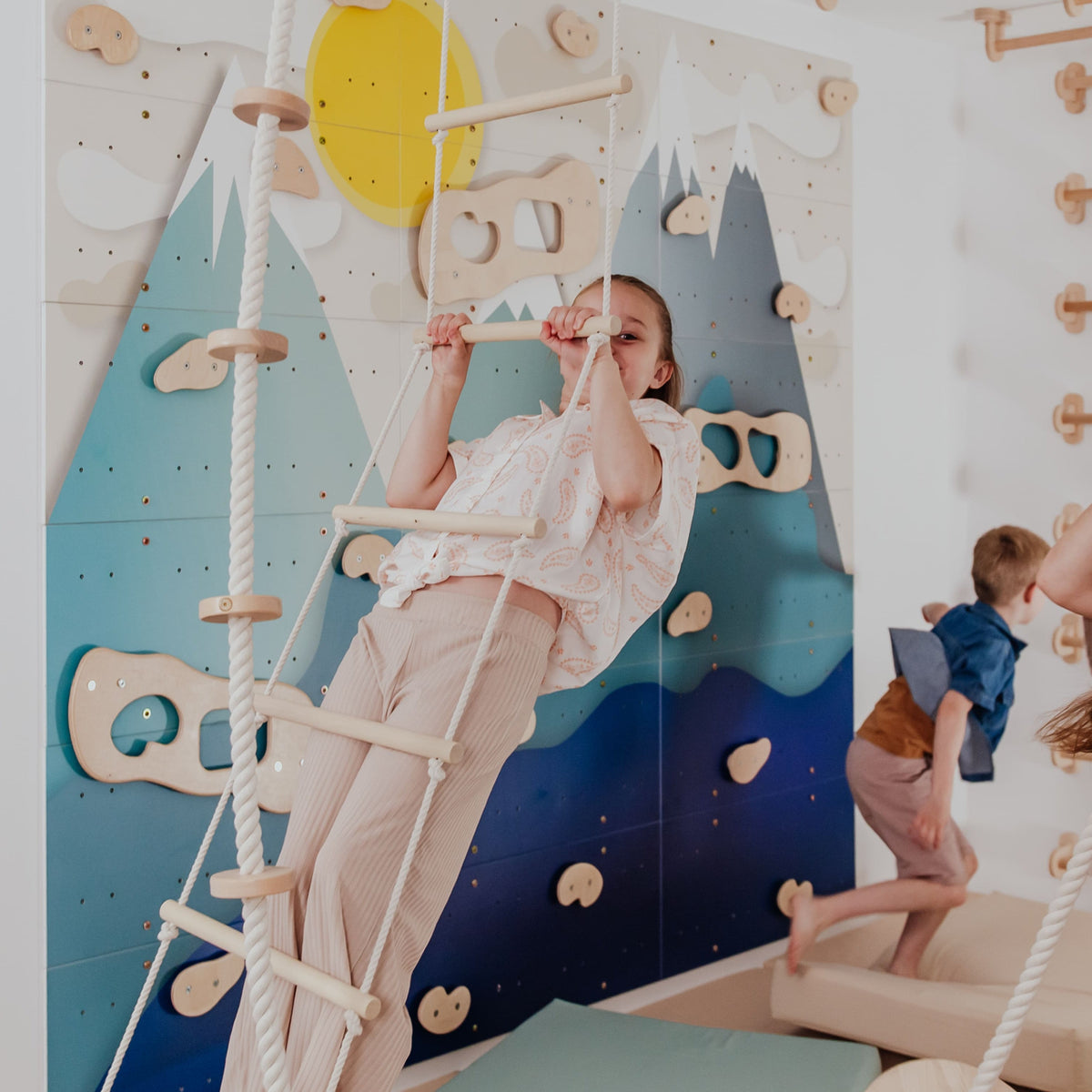 Wood and Hearts Kids Climbing Ropes | Playroom Avenue