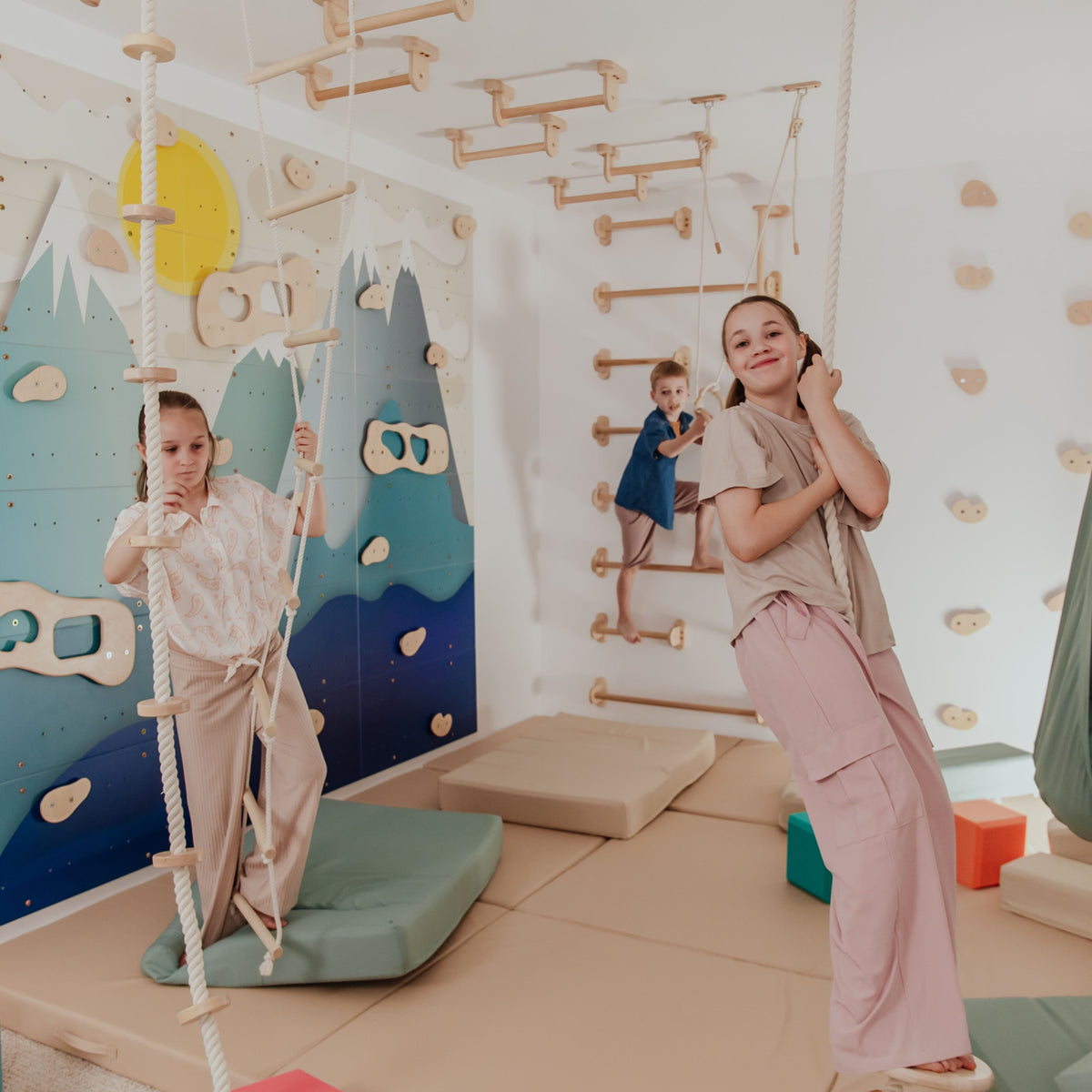 Wood and Hearts Kids Climbing Ropes | Playroom Avenue