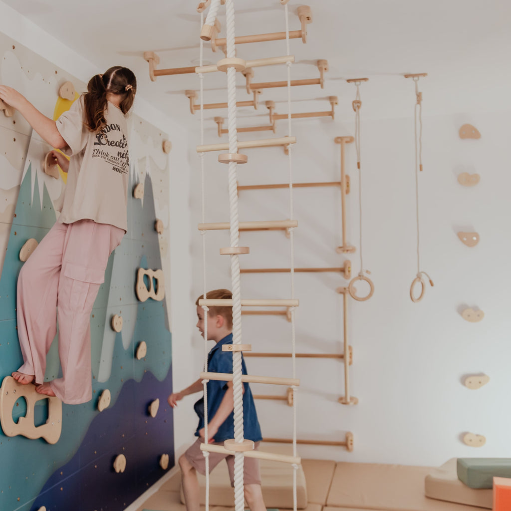 Wood and Hearts Kids Climbing Ropes | Playroom Avenue