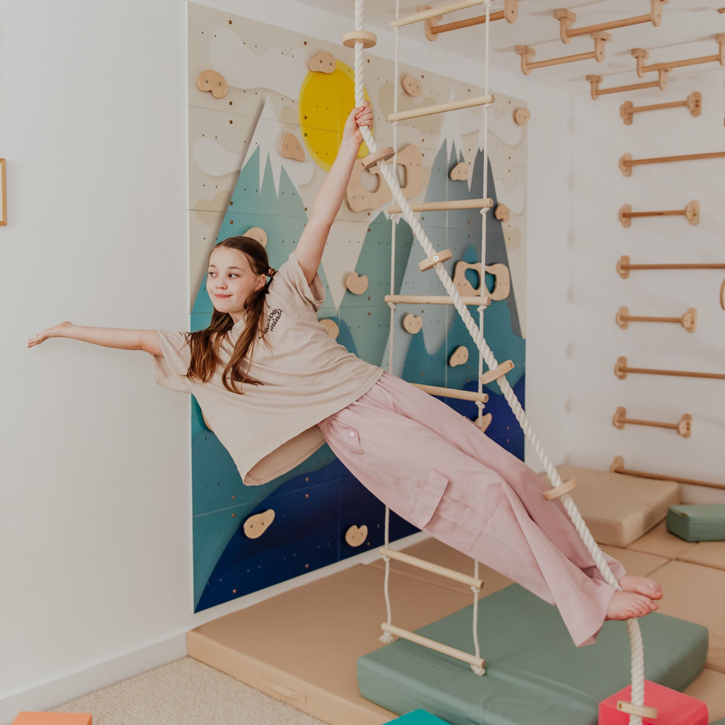 Wood and Hearts Kids Climbing Ropes | Playroom Avenue