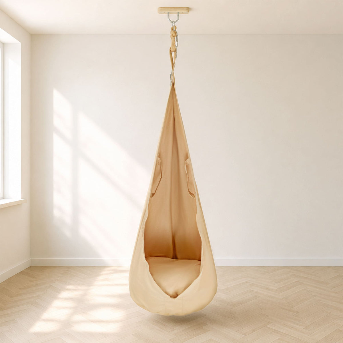 Wood and Hearts Pod Swing Warm Honey | Playroom Avenue
