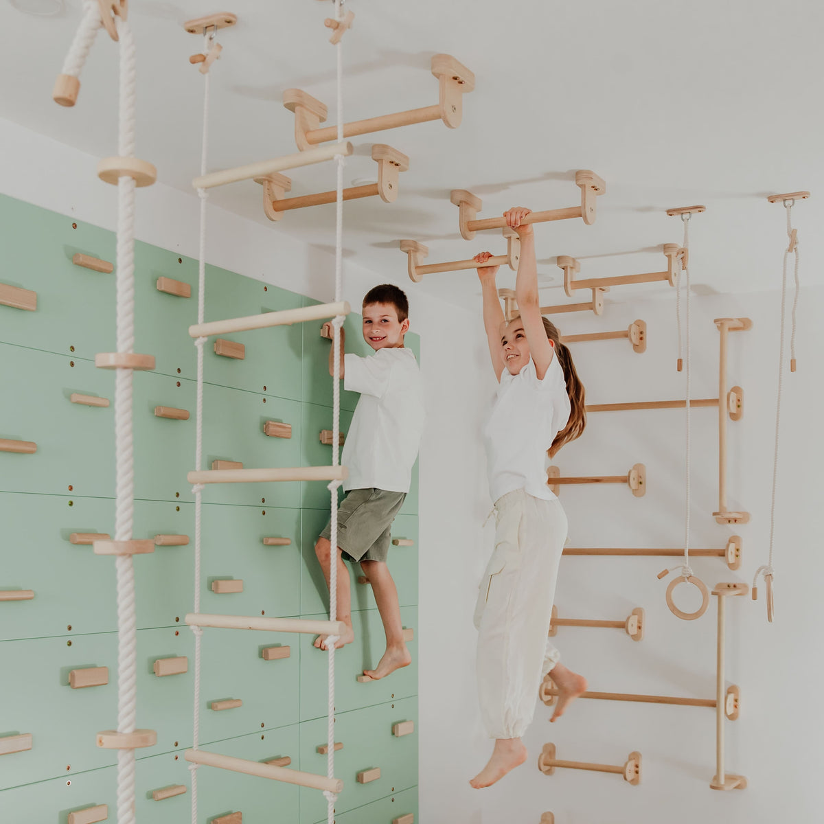 Wood and Hearts Kids Climbing Ropes | Playroom Avenue