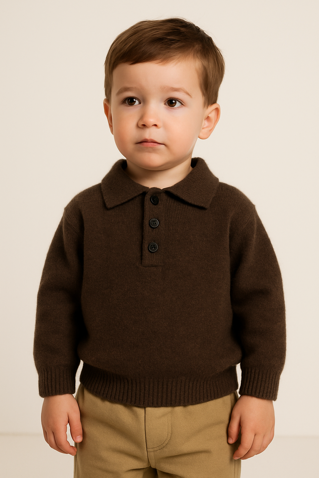 Ozznek Premium Organic Cotton Sweater | Kids Sweater Hazel Brown | Playroom Avenue