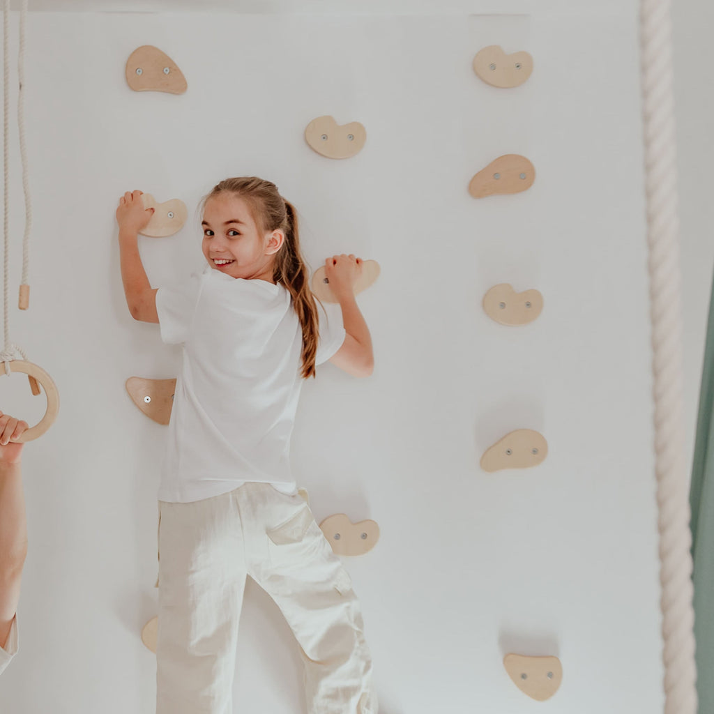 Wood and Hearts Climbing Holds | Playroom Avenue