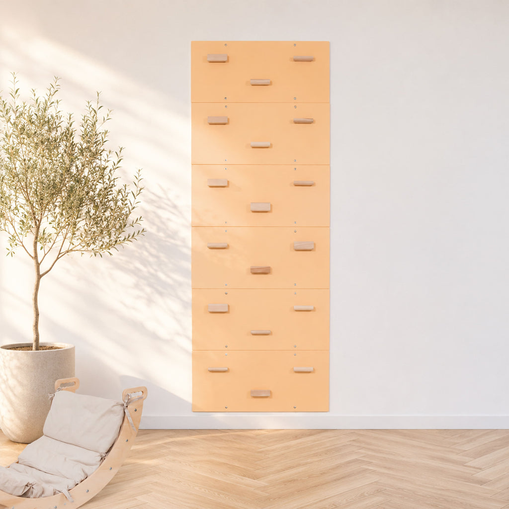 Wood and Hearts Rock Climbing Wall Soft Sand Set of 6 panels | Playroom Avenue