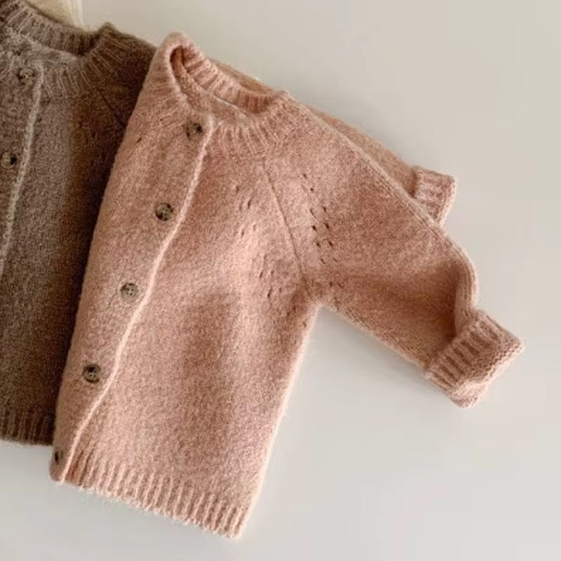 ozznekshoes Premium Organic Cotton Cardigan |Cozy Kids Sweater Blush | Playroom Avenue