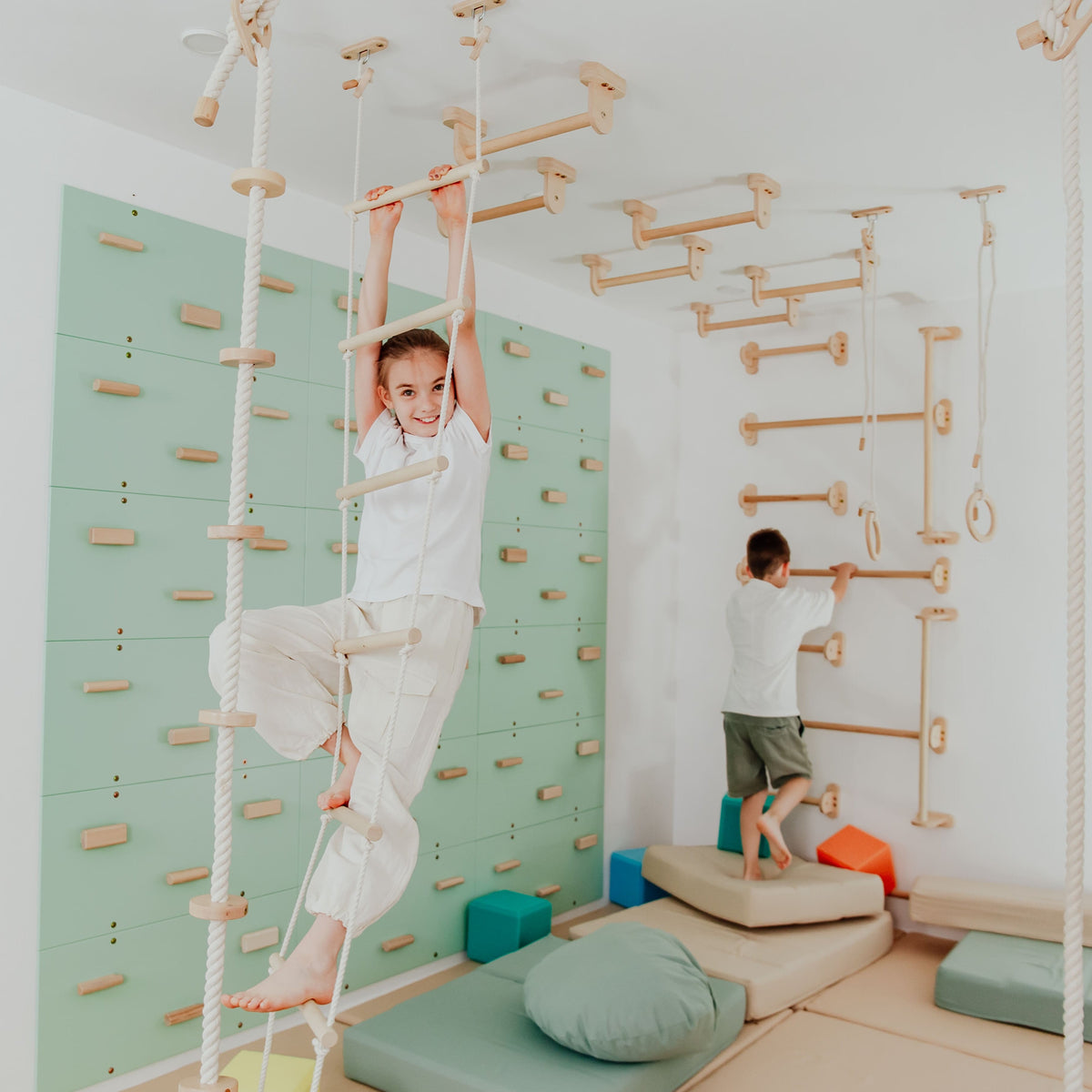 Wood and Hearts Kids Climbing Ropes | Playroom Avenue