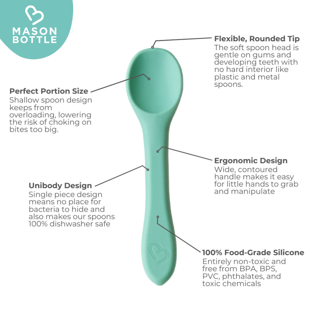 Mason Bottle Silicone Spoon Set | Playroom Avenue