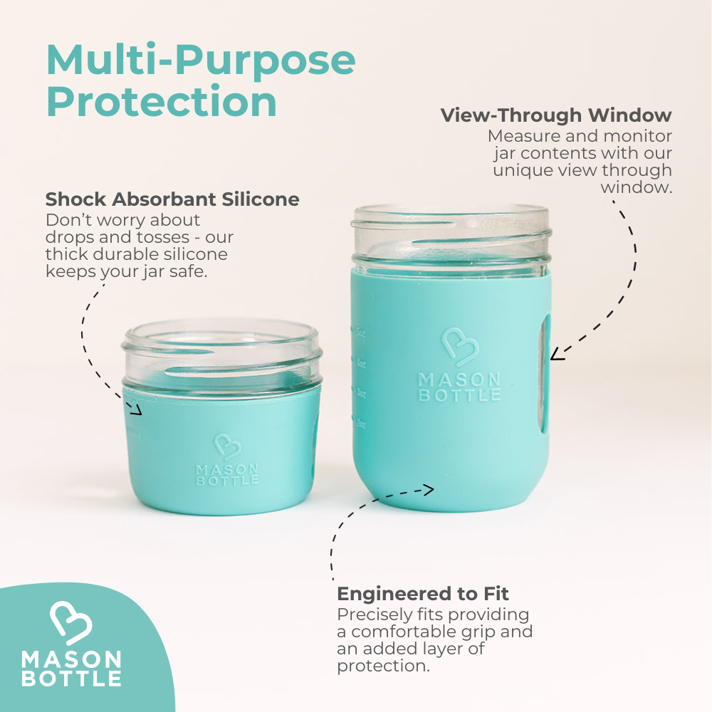 Mason Bottle Silicone Sleeve, 2 Pack | Playroom Avenue