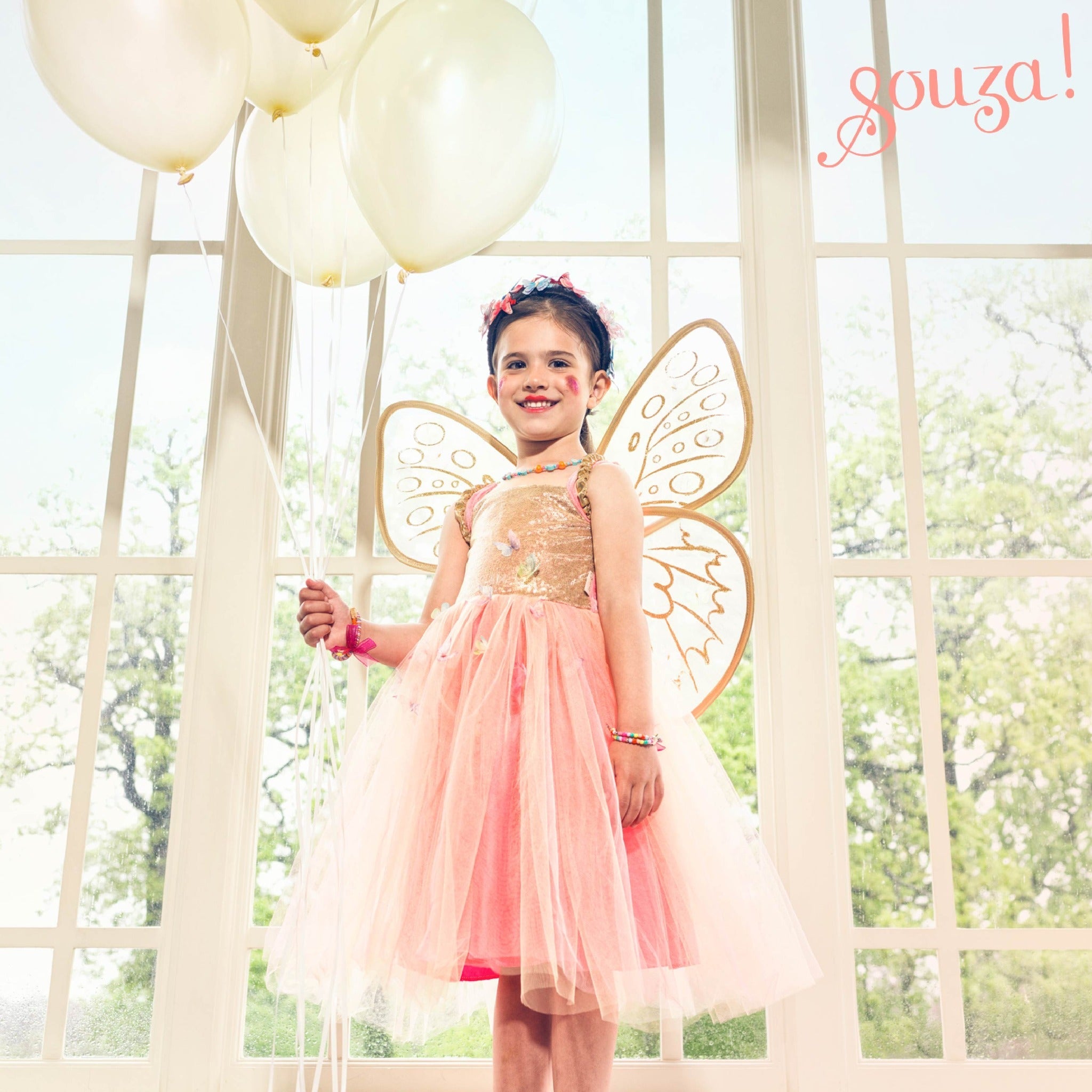 Souza Joanna Fairy Costume–Dress and Wings Set (orange) | Playroom Avenue
