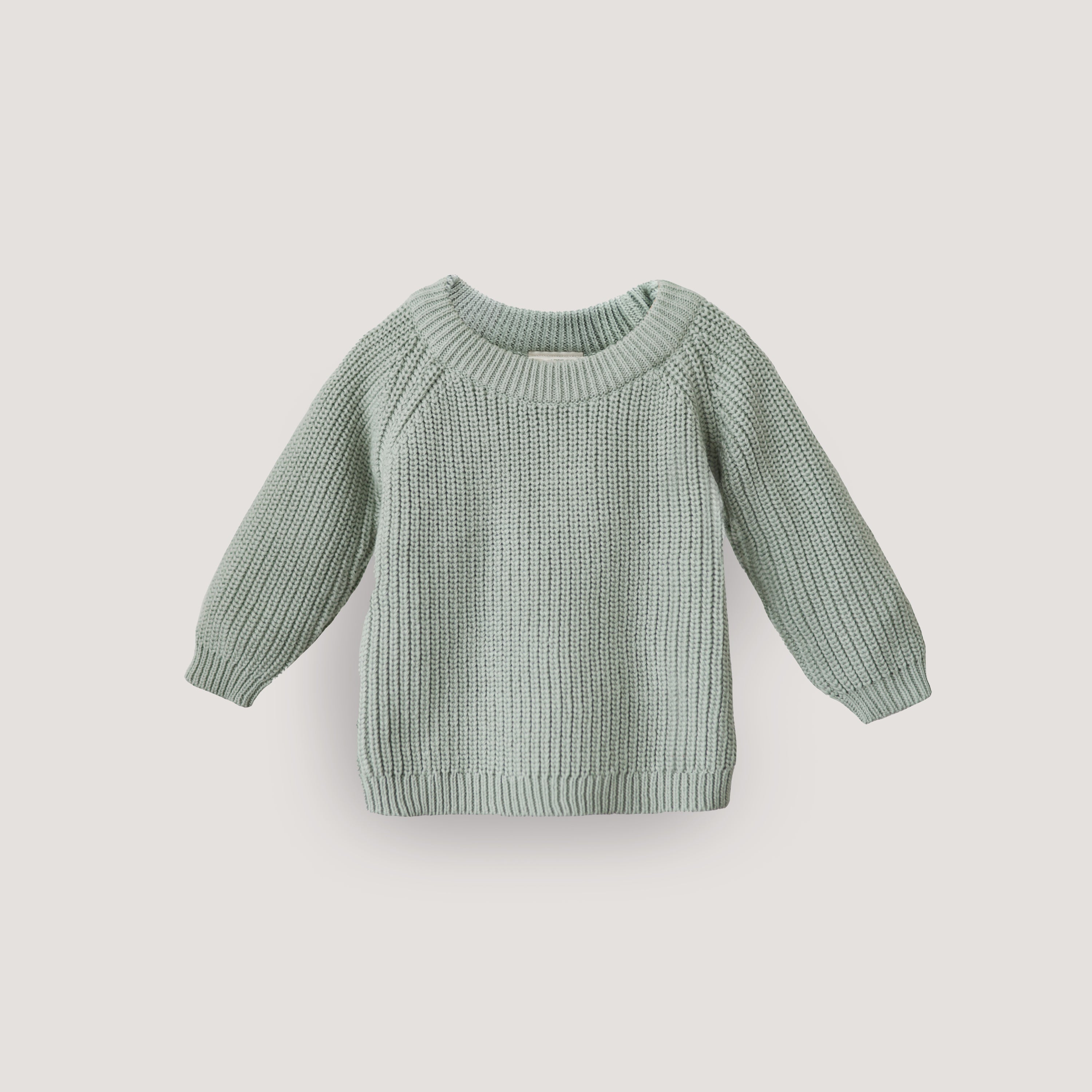 Mushie Chunky Knit Sweater Light Mint | Playroom Avenue