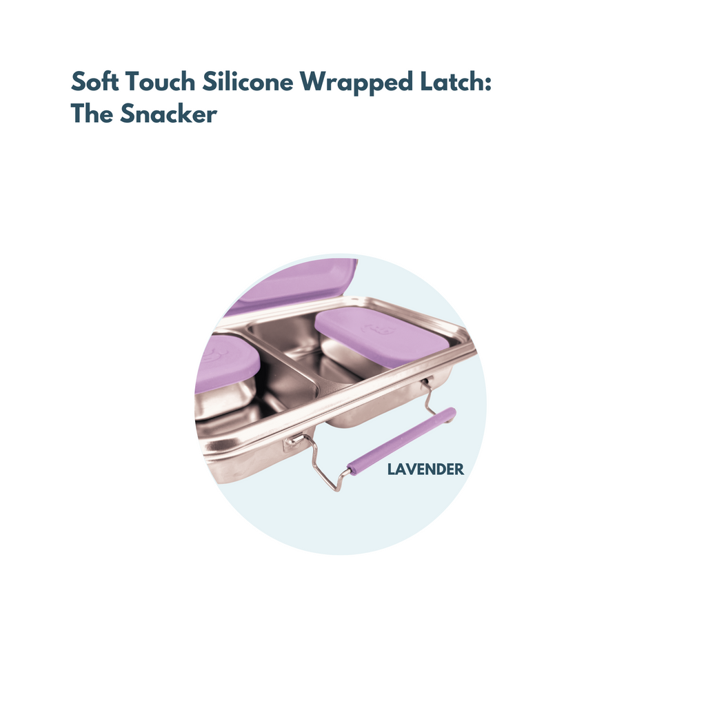 The Good Kiind Soft Touch Silicone Wrapped Latch: The Snacker™ LAVENDER | Playroom Avenue