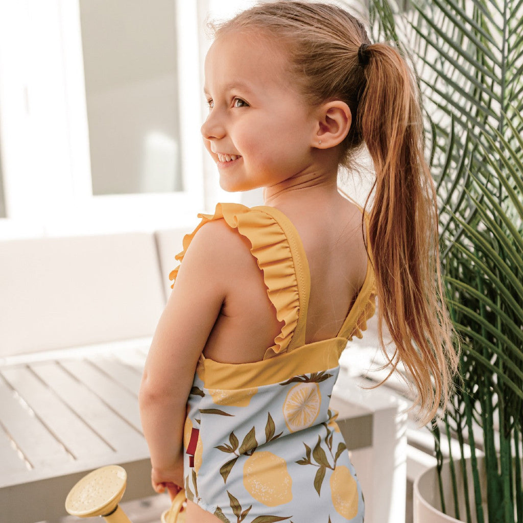 Milkbarn Coastal Crab Ruffle Square Neck Swimsuit | Playroom Avenue