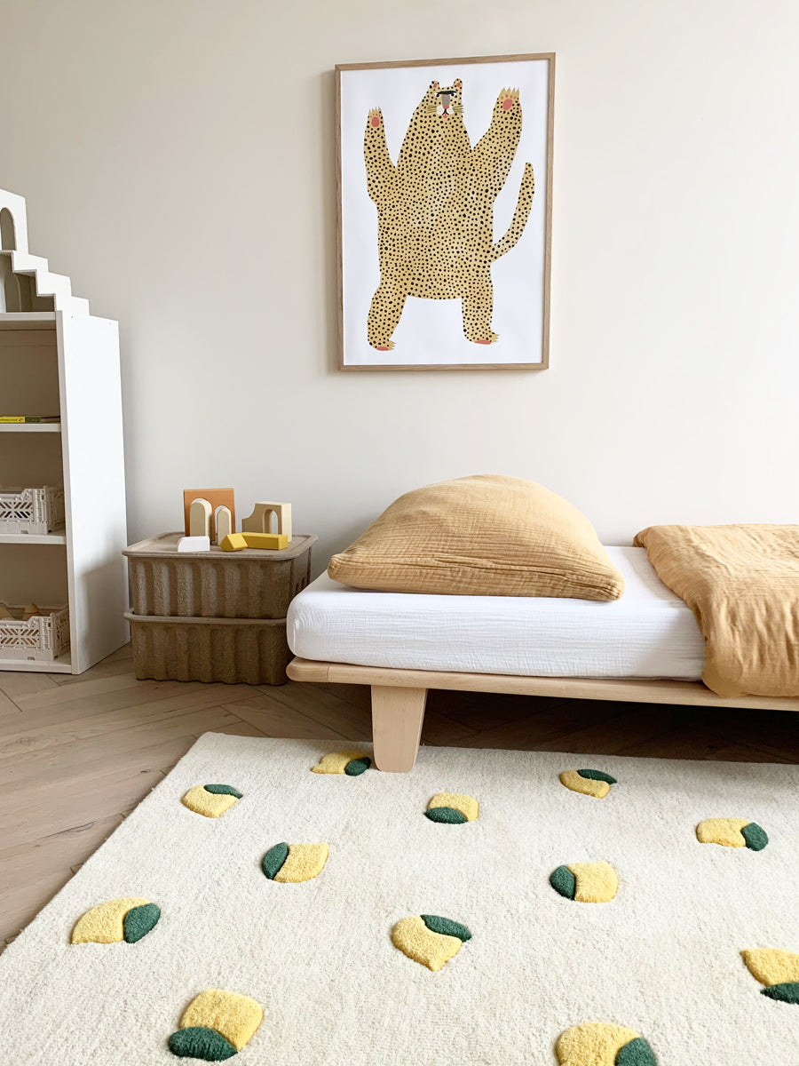 Maison Deux Rug LEMONS Cream / Yellow Print 2.6 x 3.9ft | Playroom Avenue
