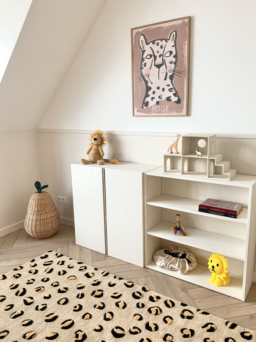 Maison Deux Rug LEOPARD Beige / Brown and Black Print 5.5 x 7.9ft | Playroom Avenue