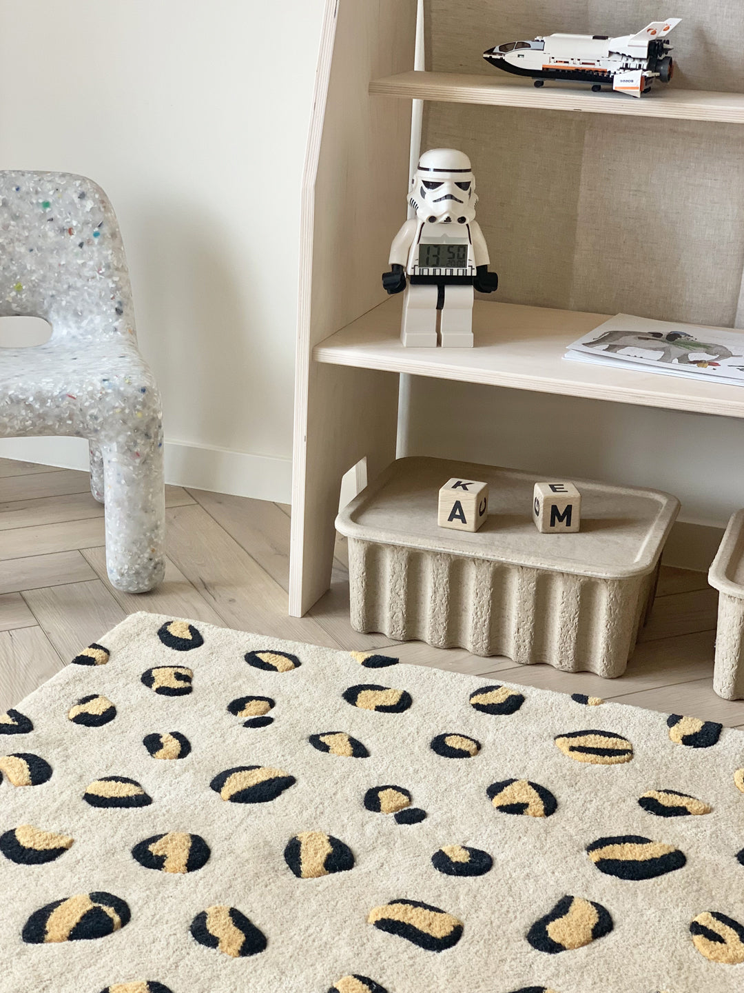 Maison Deux Rug LEOPARD Beige / Brown and Black Print 2.6 x 3.9ft | Playroom Avenue