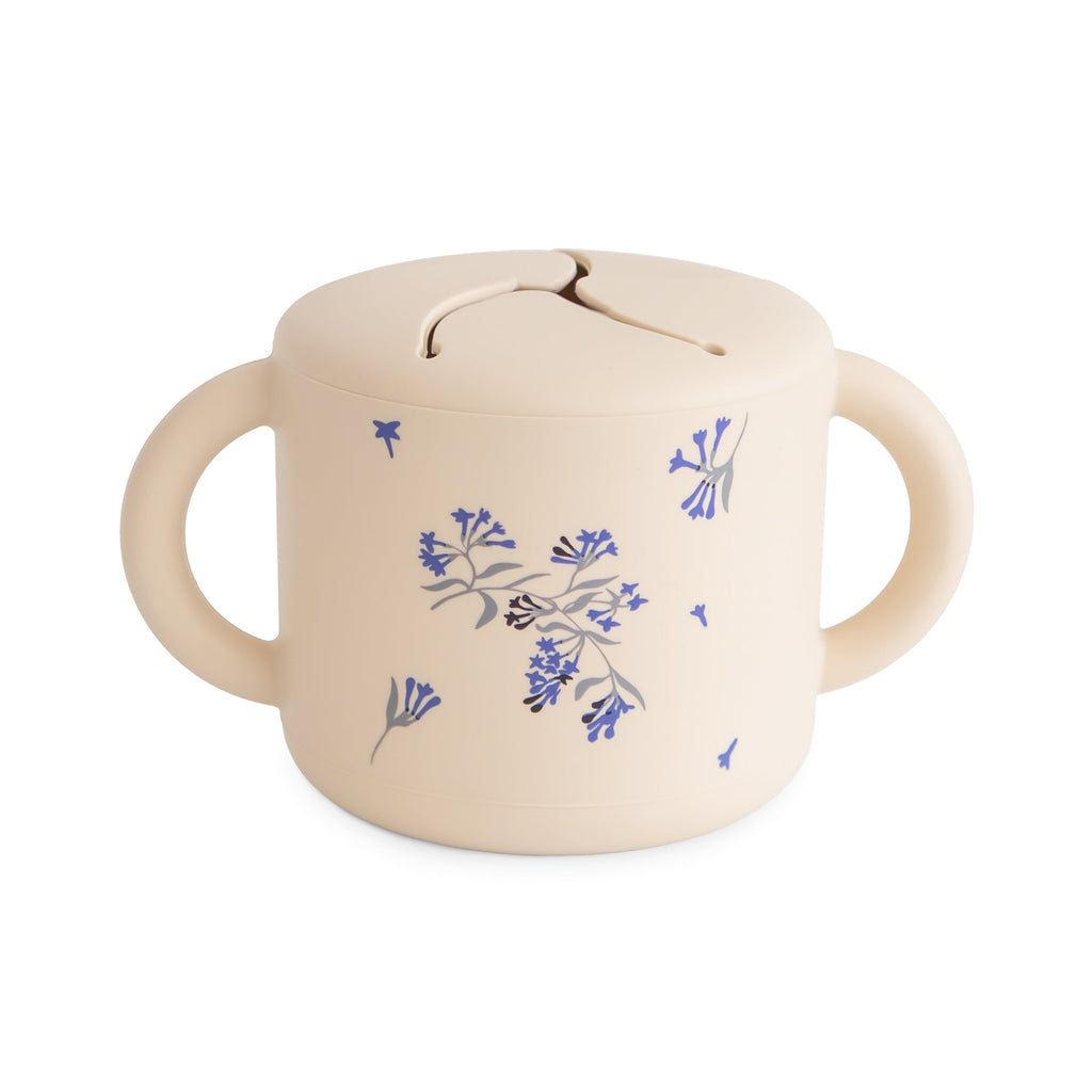 Mushie Snack Cup Lilac Flowers | Playroom Avenue