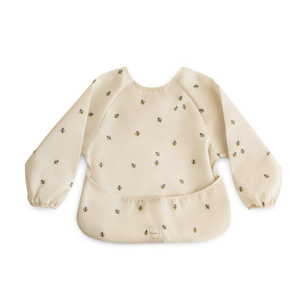 Mushie Long Sleeve Bib Bees | Playroom Avenue
