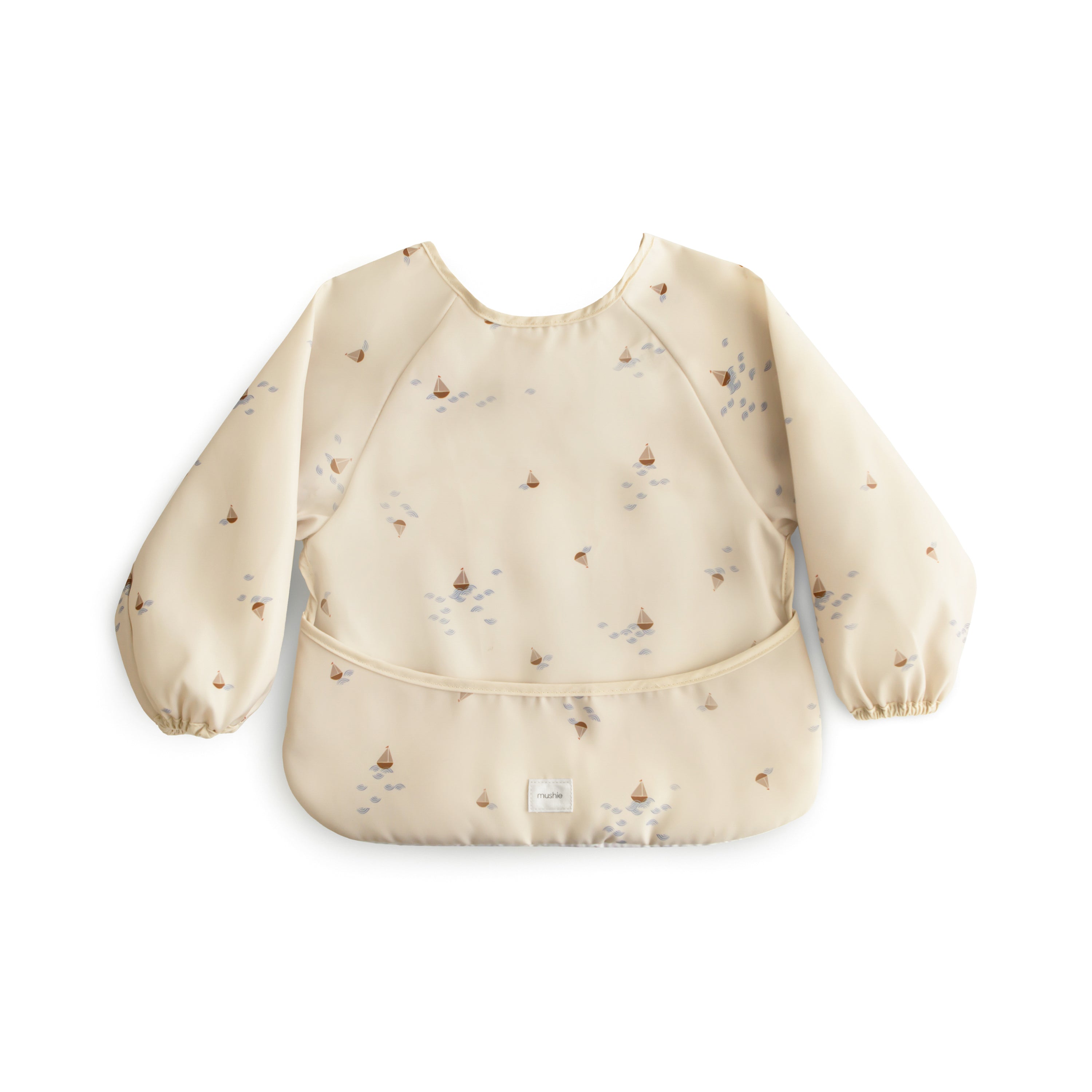 Mushie Long Sleeve Bib Boats | Playroom Avenue