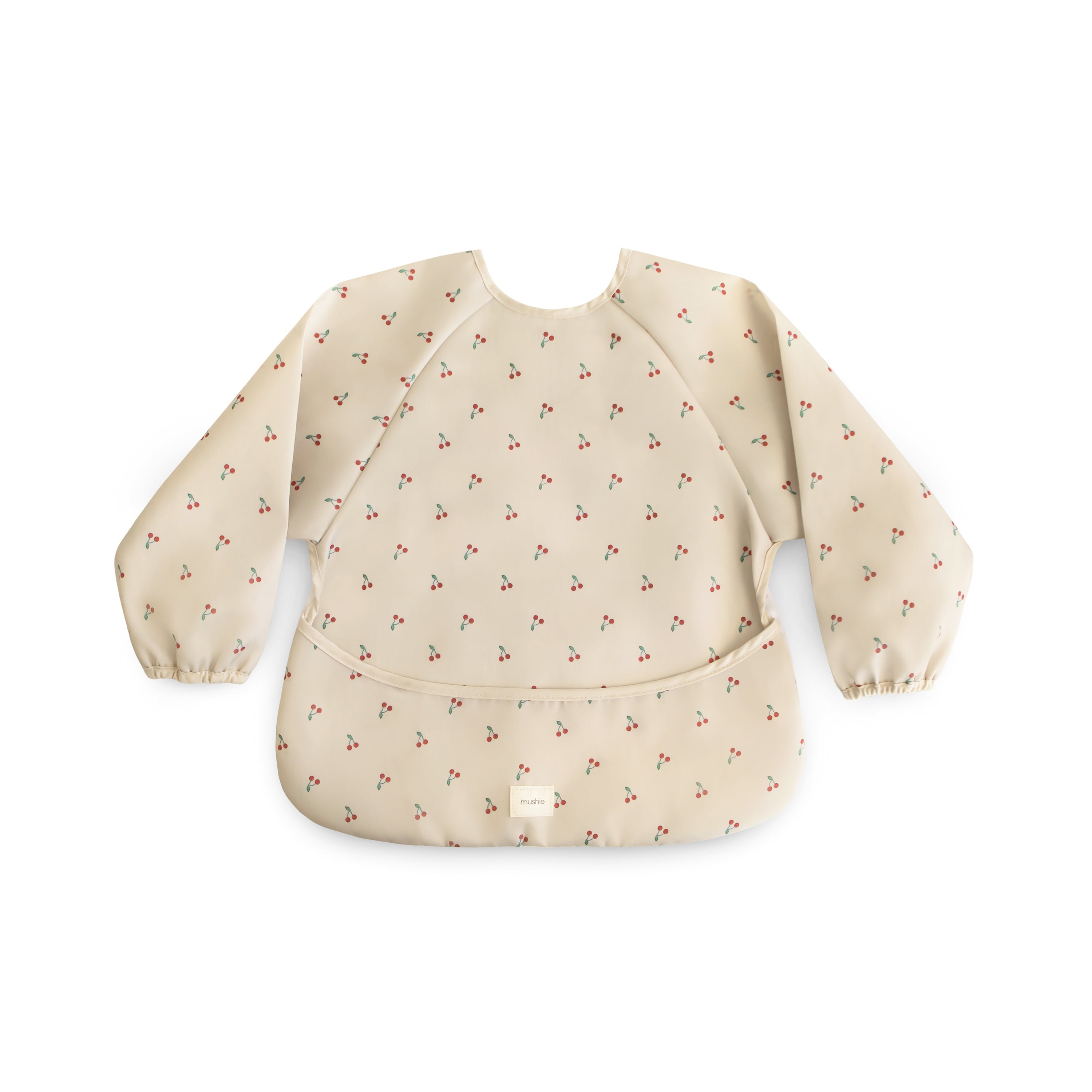 Mushie Long Sleeve Bib Cherries | Playroom Avenue