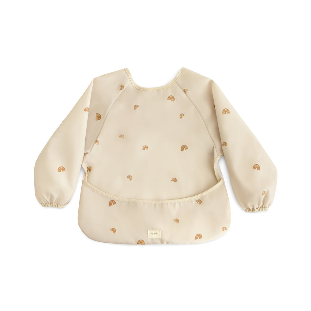 Mushie Long Sleeve Bib Rainbows | Playroom Avenue