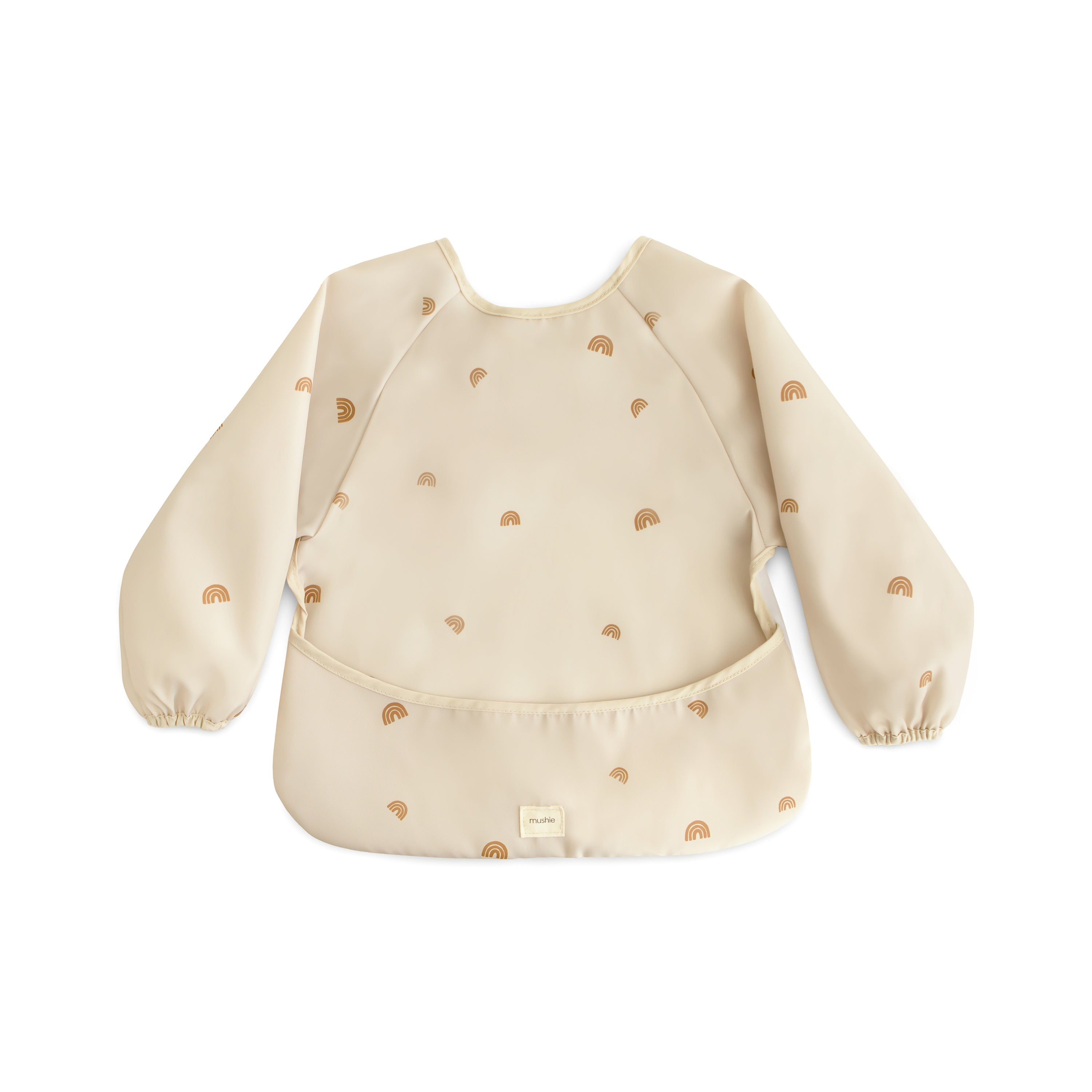 Mushie Long Sleeve Bib Rainbows | Playroom Avenue