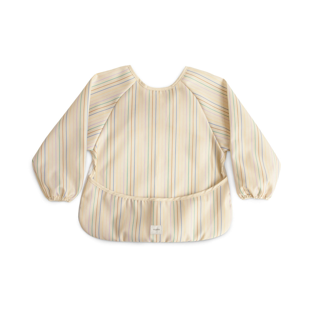 Mushie Long Sleeve Bib Retro Stripes | Playroom Avenue
