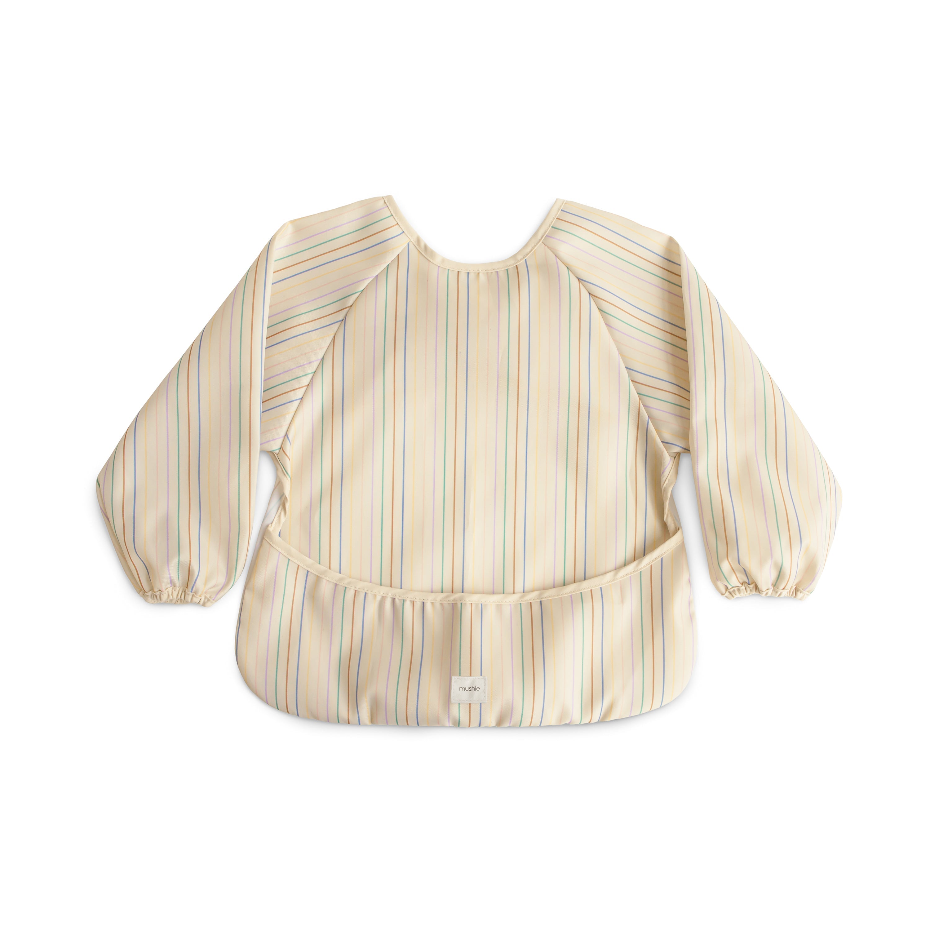 Mushie Long Sleeve Bib Retro Stripes | Playroom Avenue