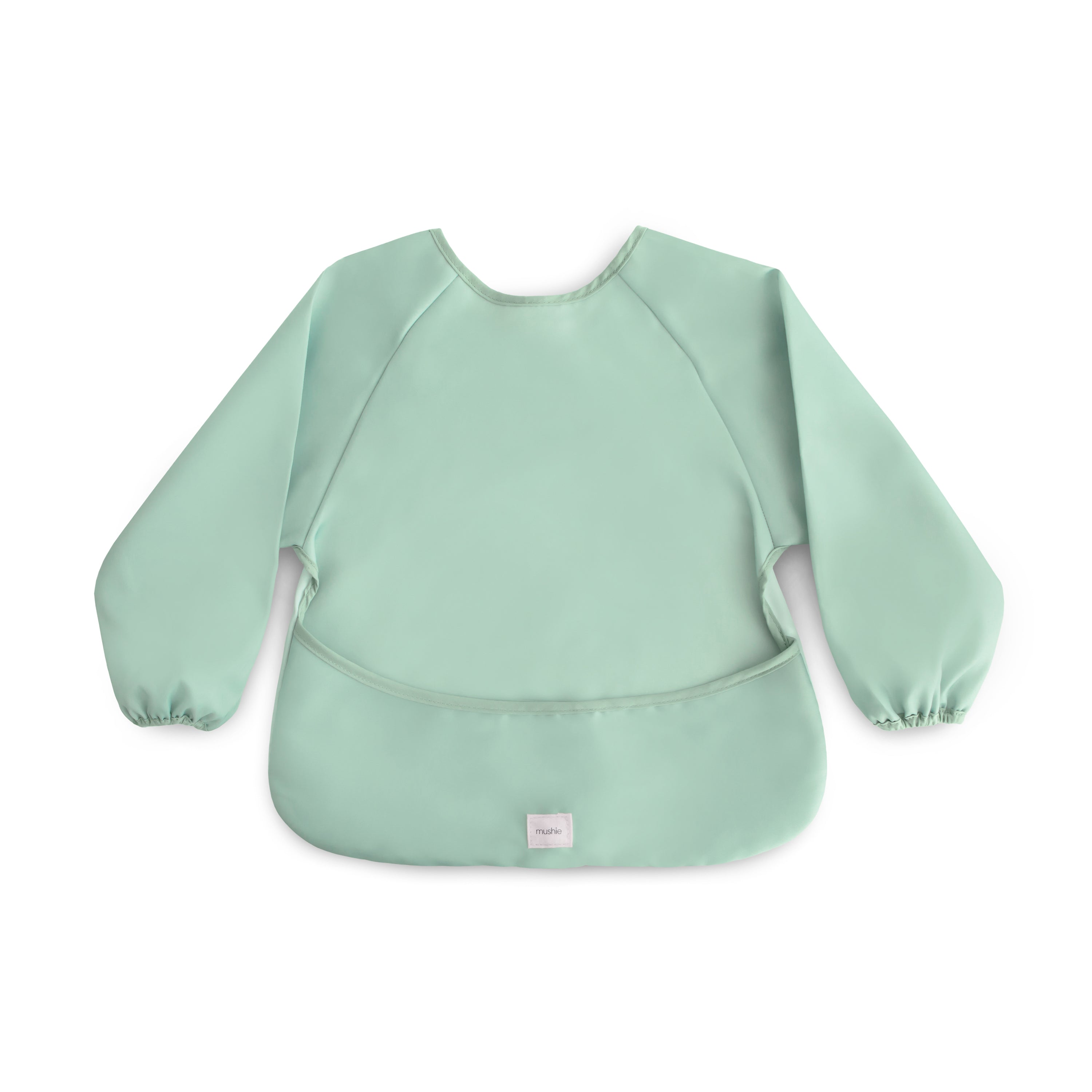Mushie Long Sleeve Bib Roman Green | Playroom Avenue