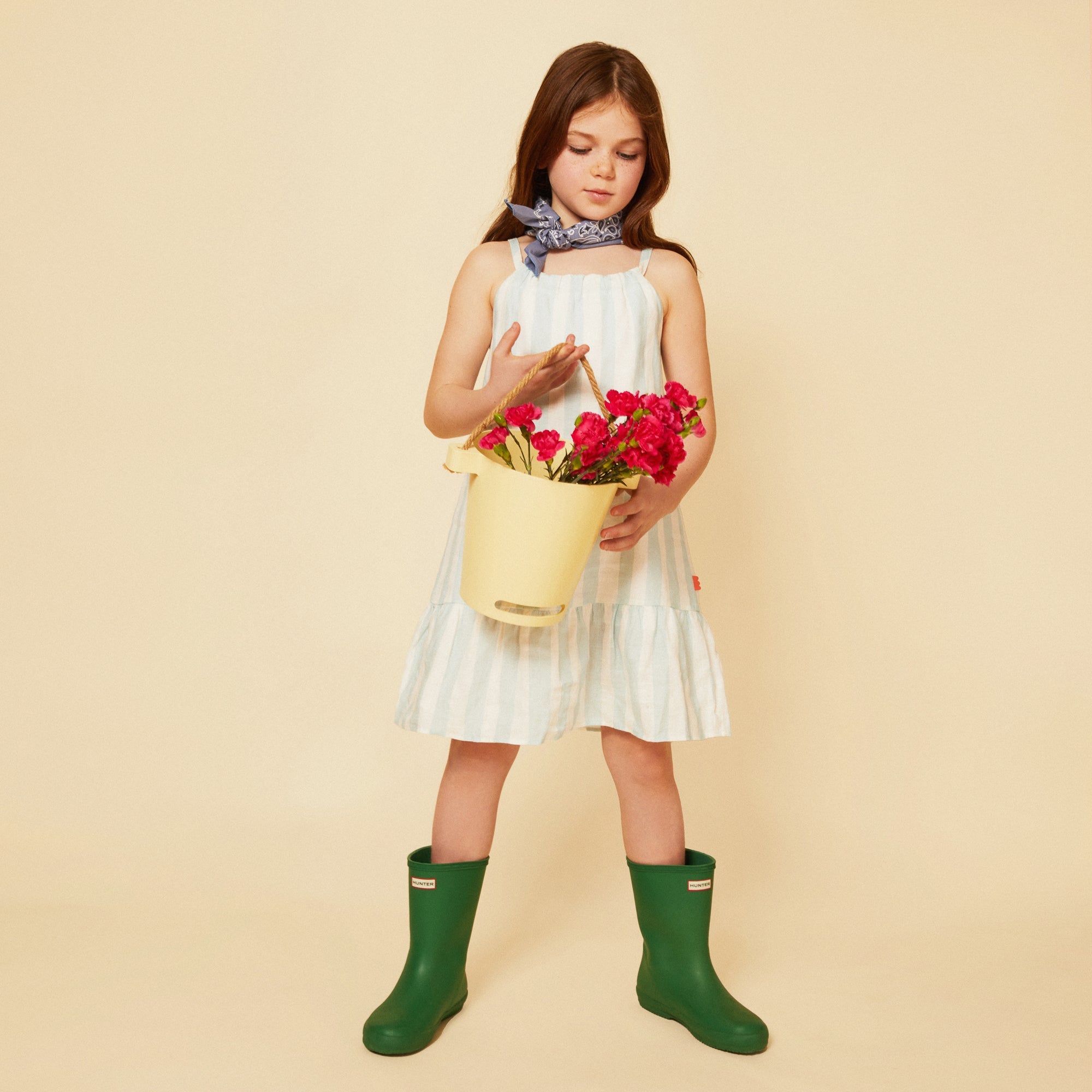 Mon Coeur Linen Cabana Stripe Strappy Kid Dress | Playroom Avenue