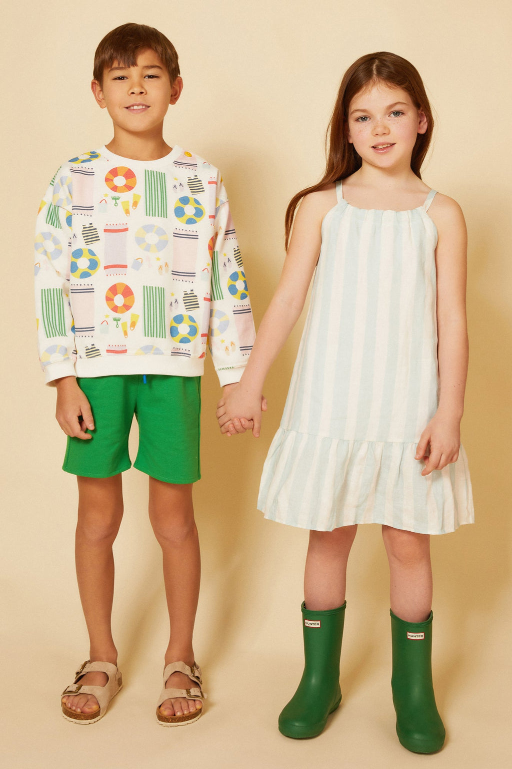 Mon Coeur Linen Cabana Stripe Strappy Kid Dress | Playroom Avenue