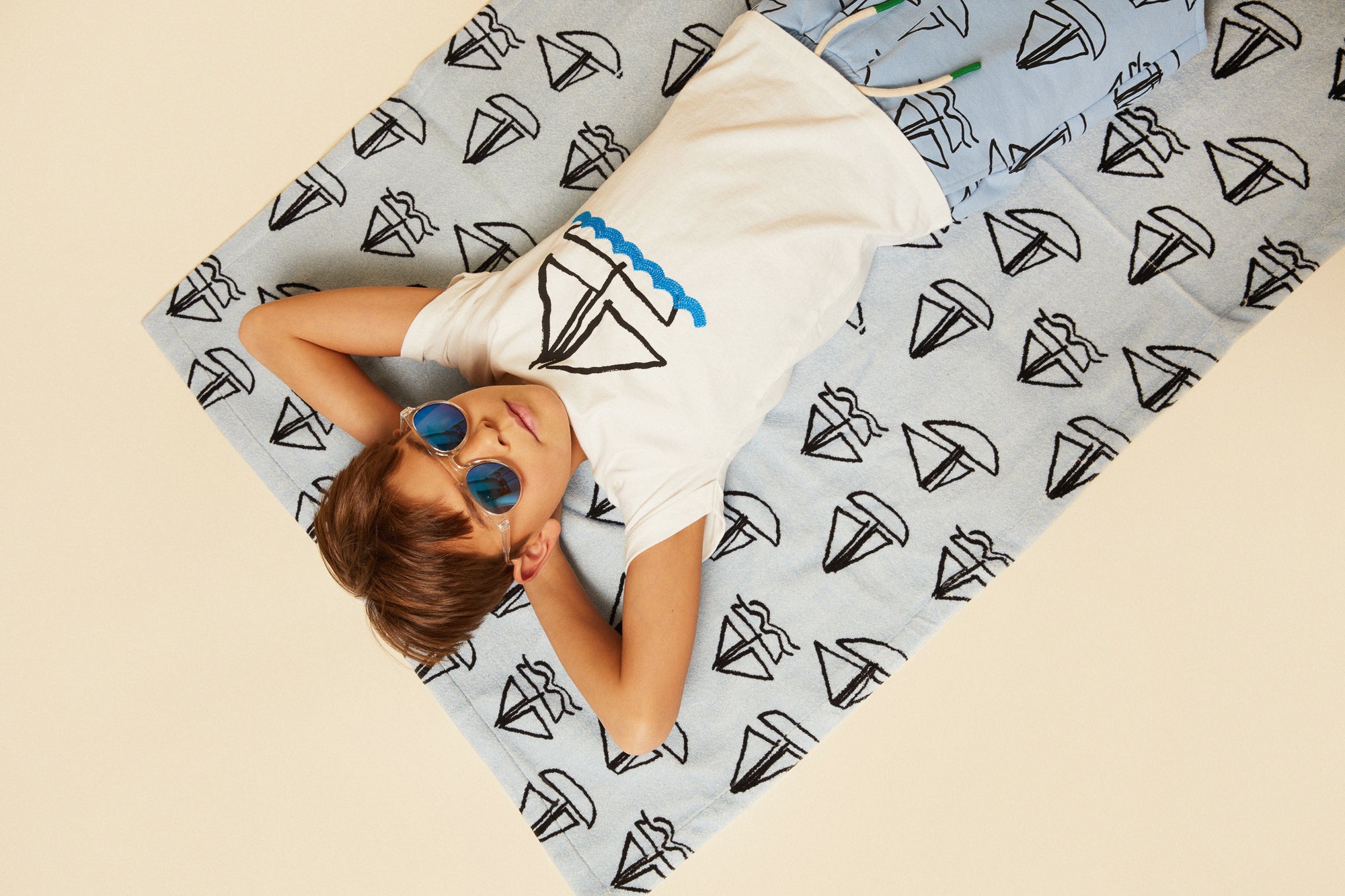 Mon Coeur Recycled Cotton Sailboat Kid Short