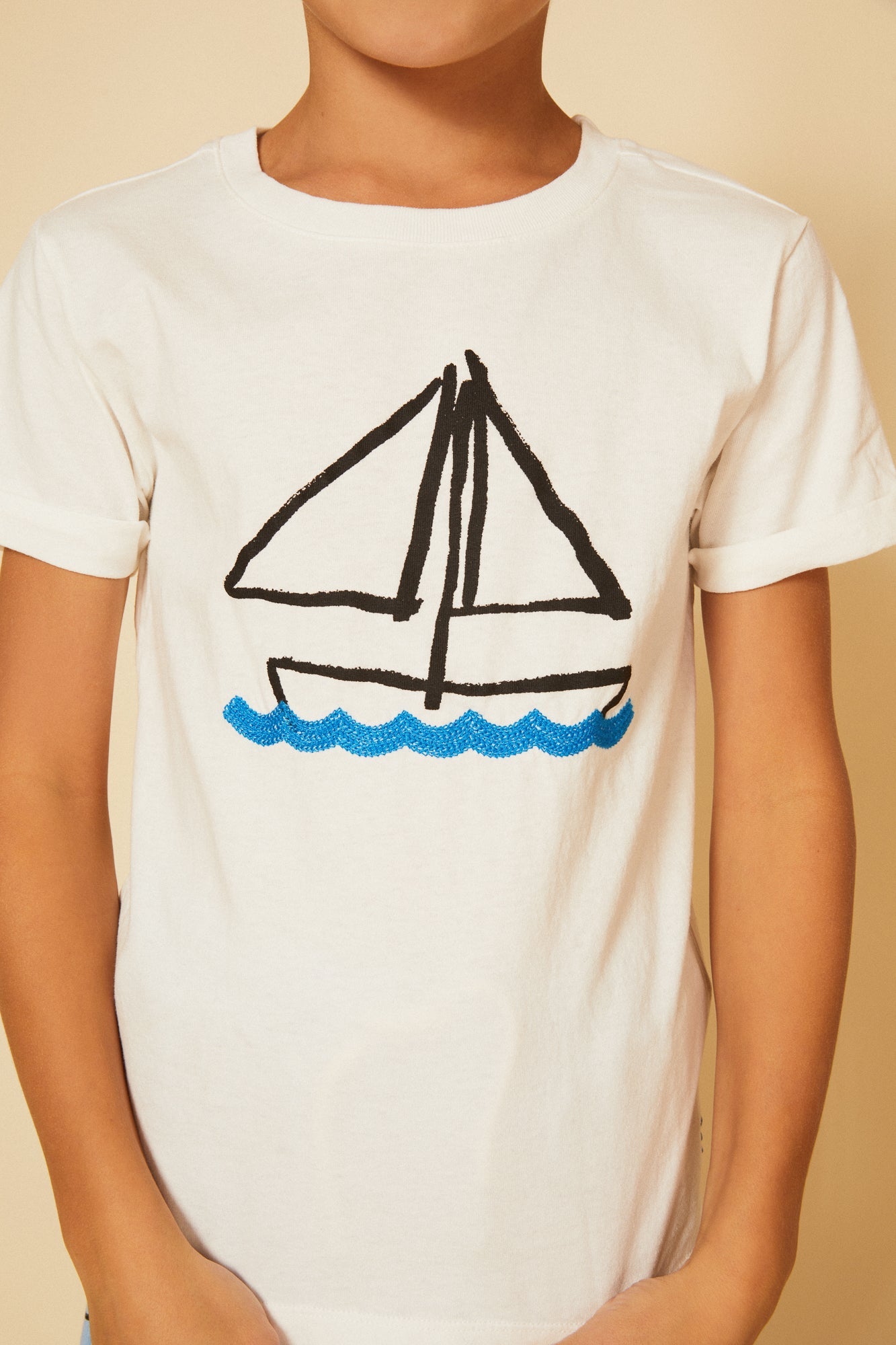 Mon Coeur Recycled Cotton Sail Away Kid T-Shirt | Playroom Avenue