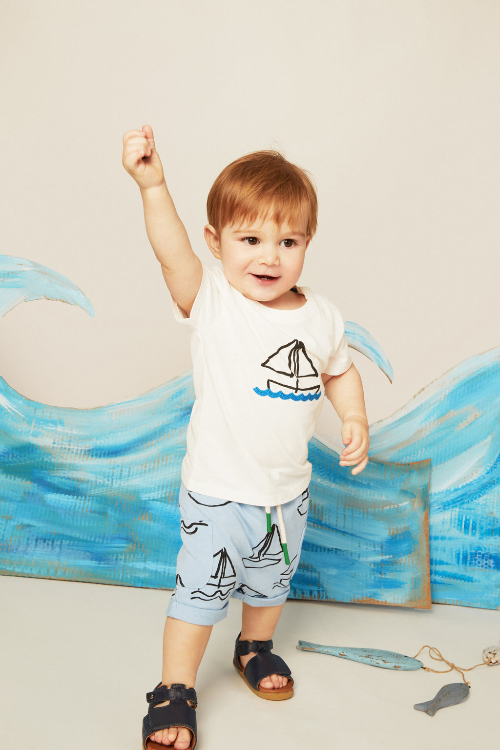 Mon Coeur Recycled Cotton Sail Away Baby T-Shirt | Playroom Avenue
