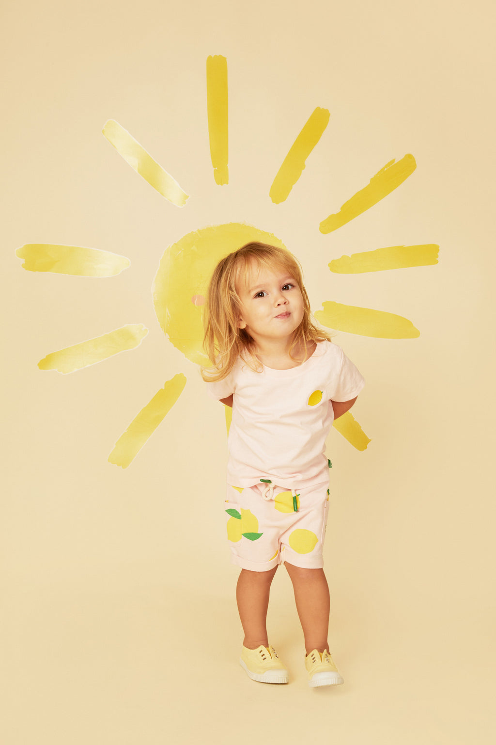 Mon Coeur Recycled Cotton Lemon Baby Short | Playroom Avenue