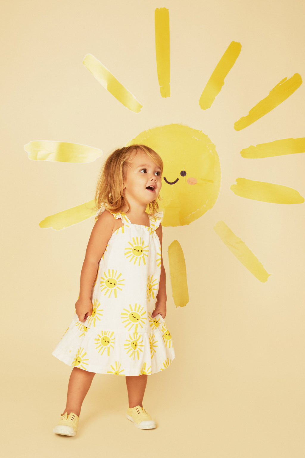 Mon Coeur Linen Sun Baby Ruffle Dress | Playroom Avenue