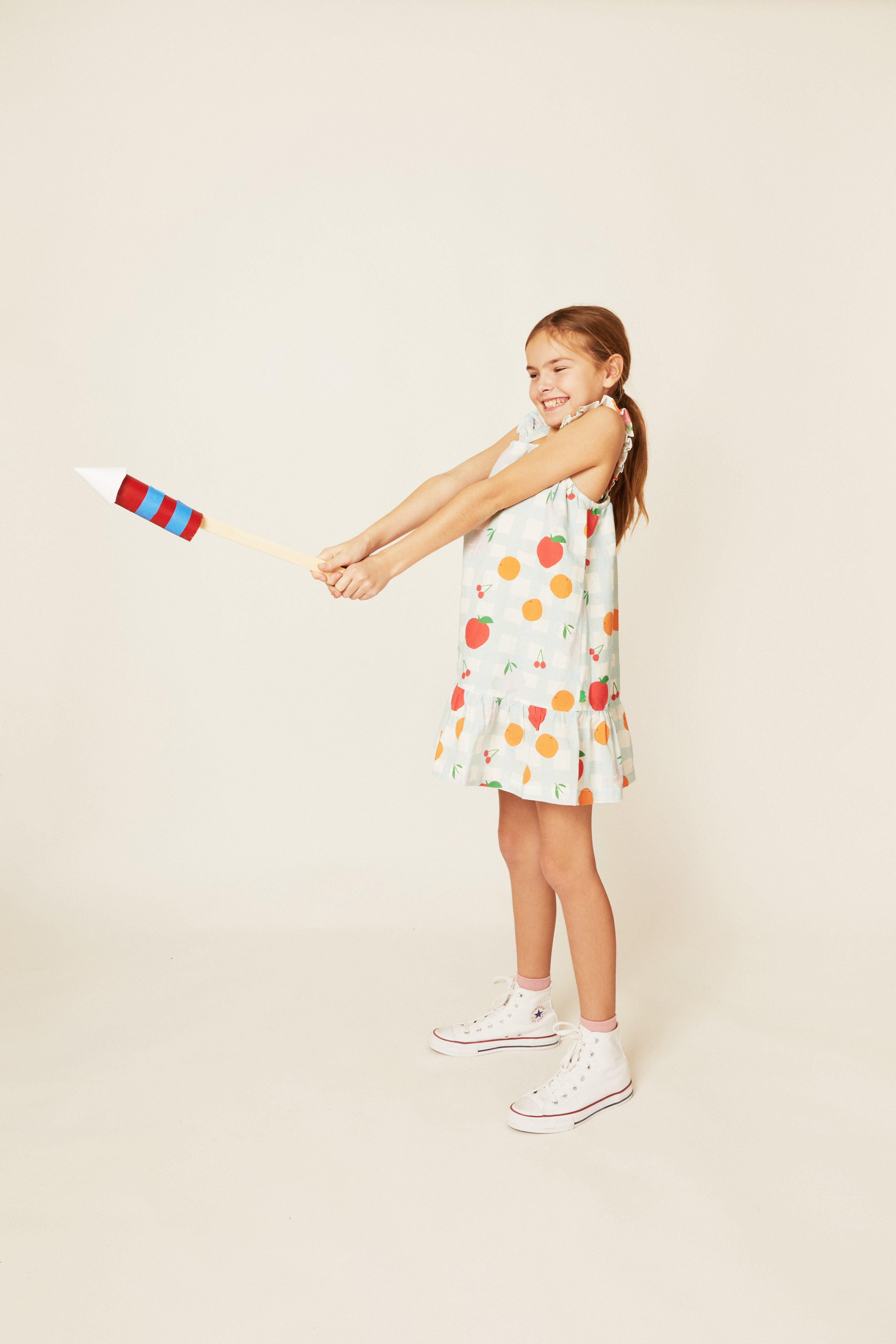 Mon Coeur Linen Picnic Kid Ruffle Dress | Playroom Avenue