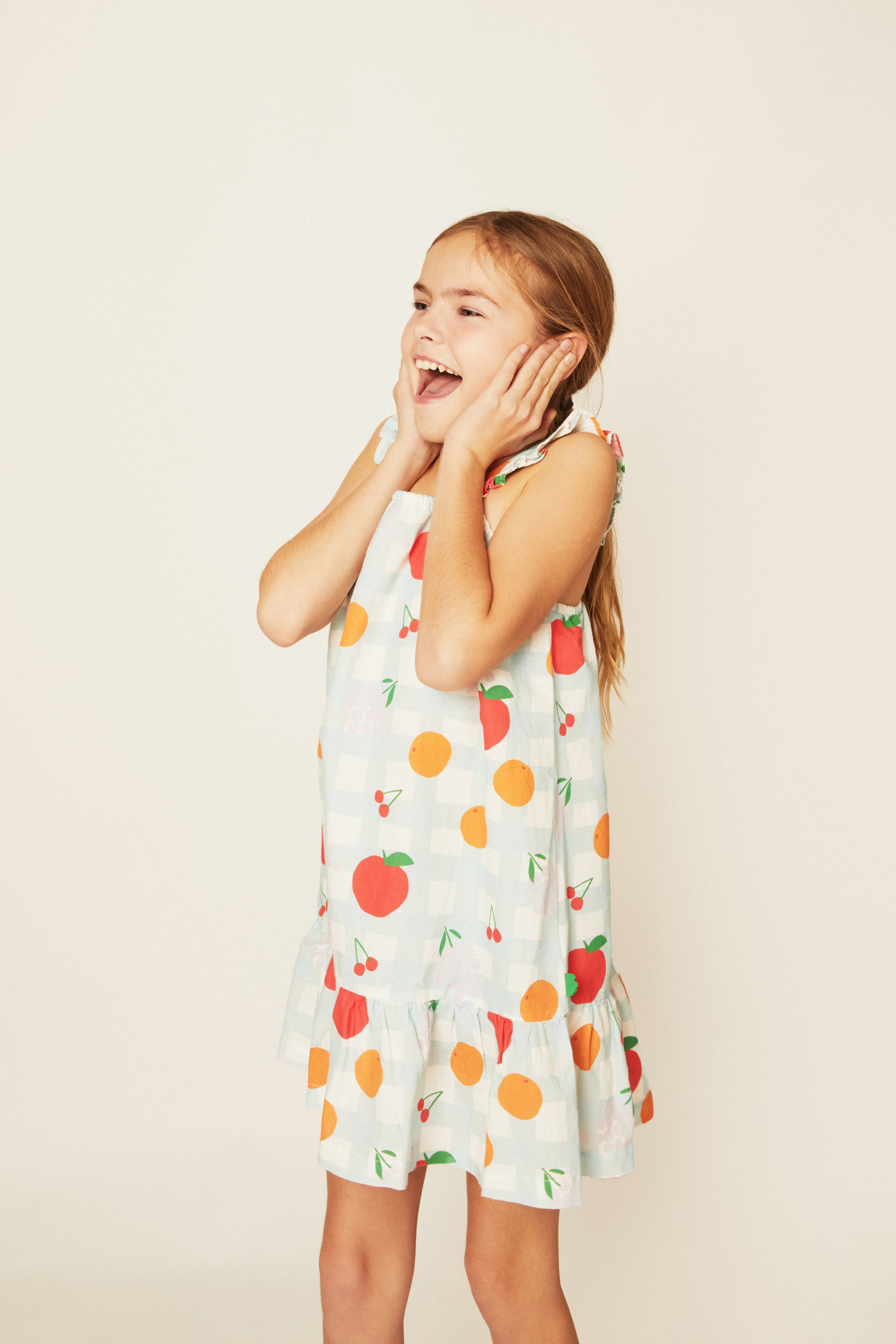 Mon Coeur Linen Picnic Kid Ruffle Dress | Playroom Avenue