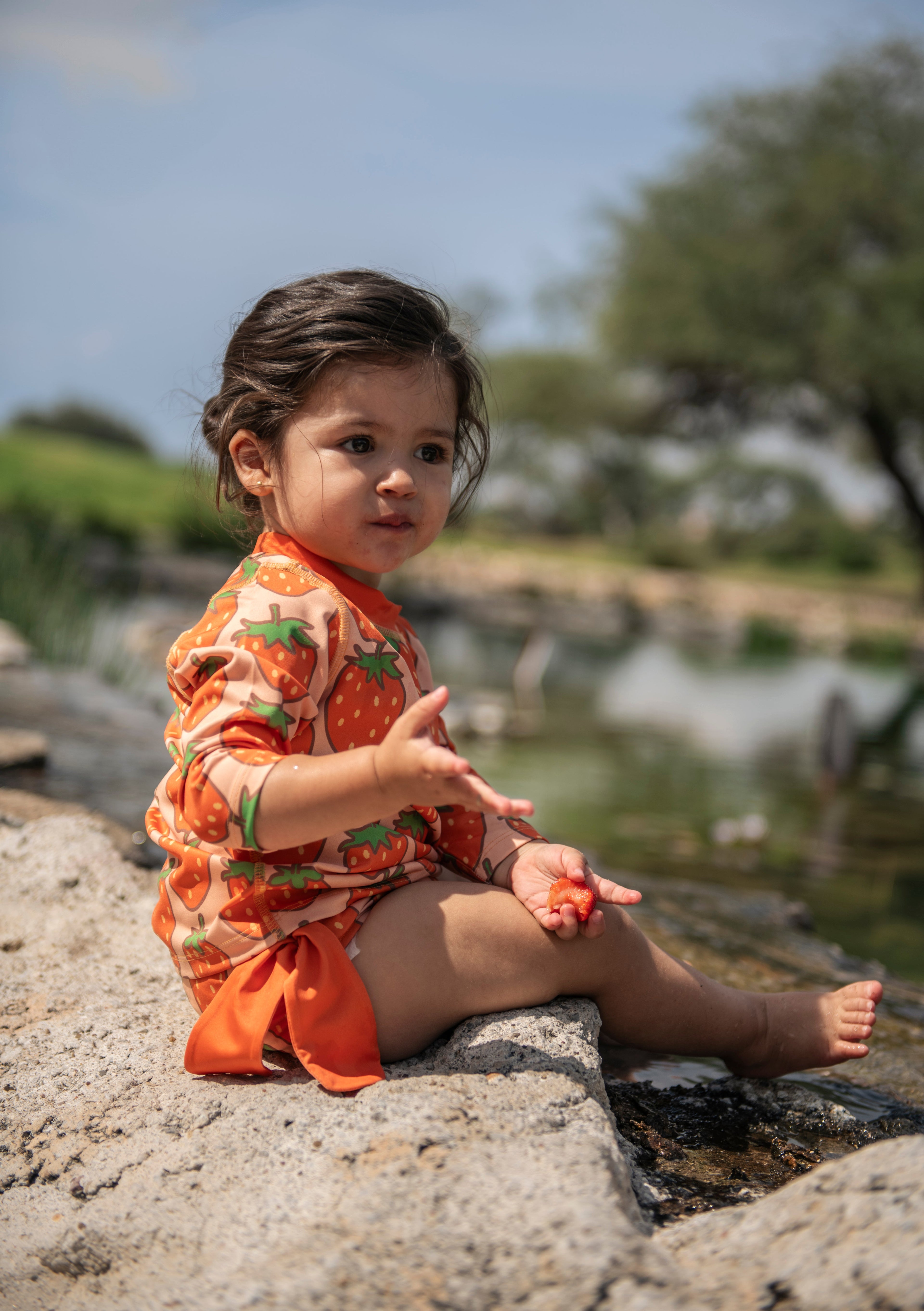 Mon Coeur Strawberry Rashguard Bikini Set | Playroom Avenue