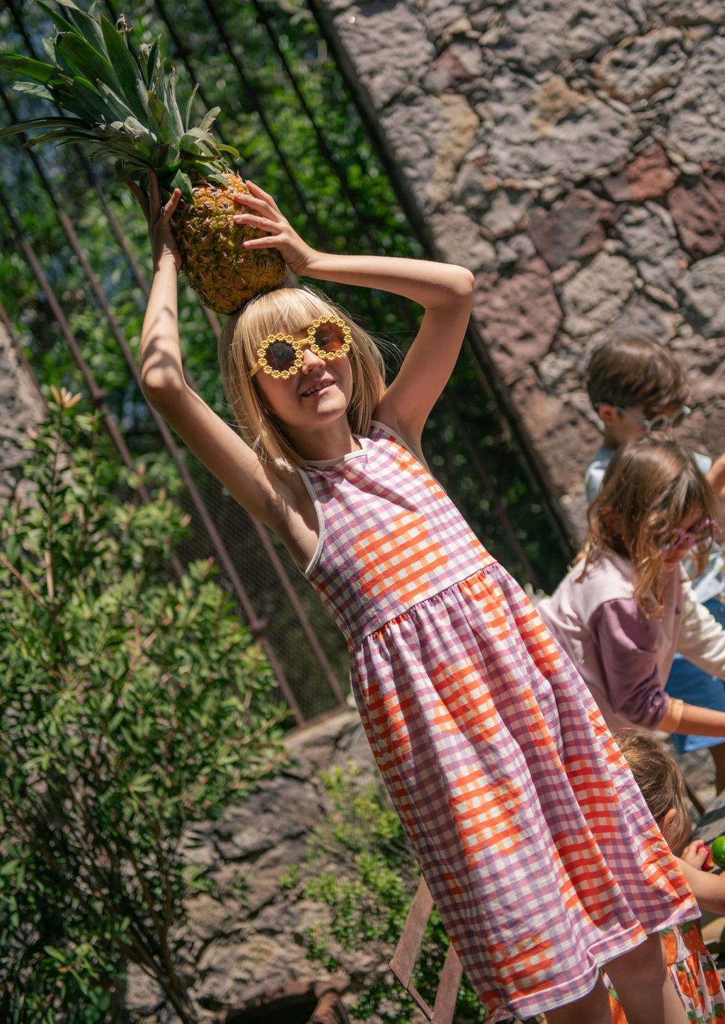Mon Coeur Flower Gingham Tank Dress