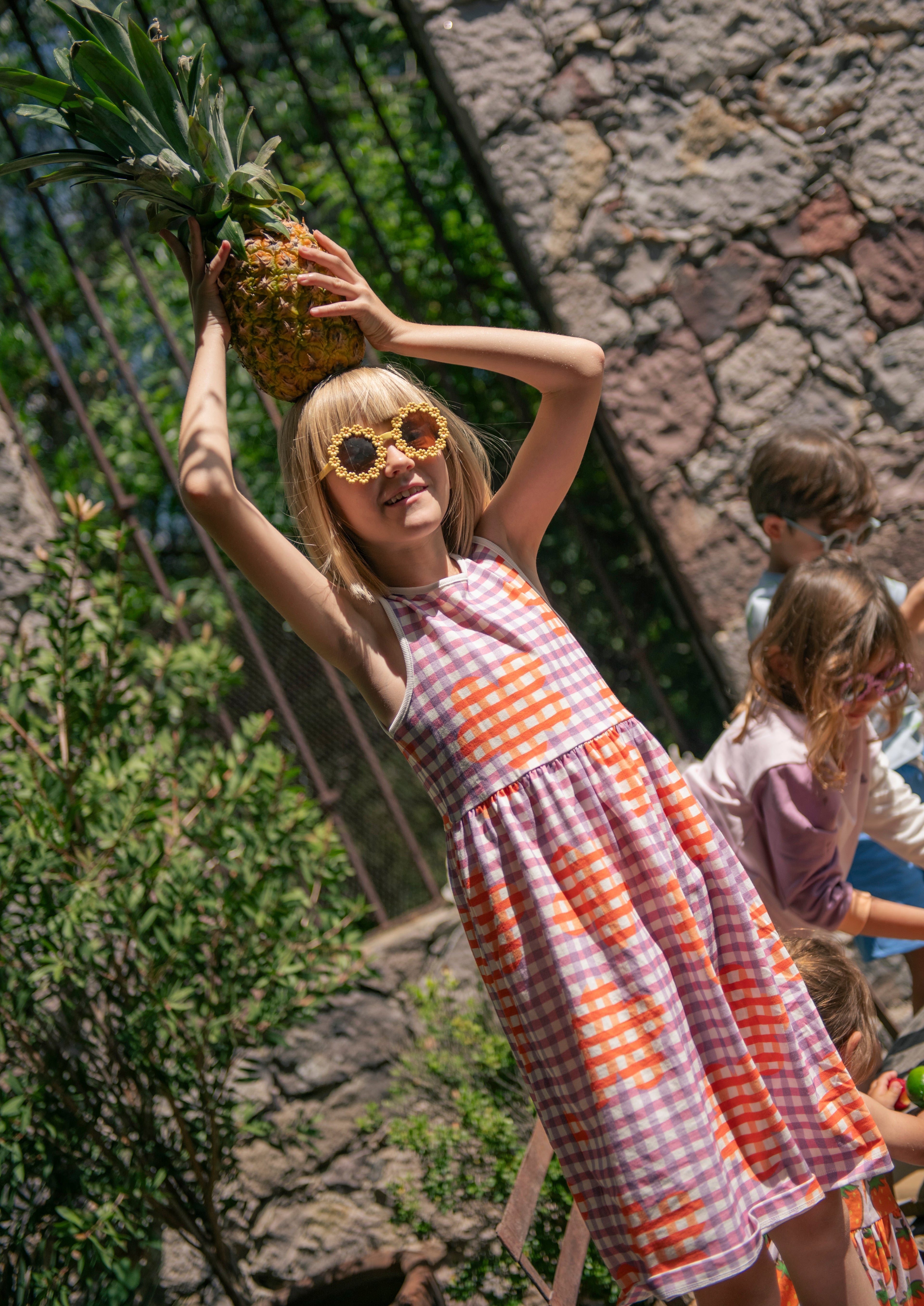 Mon Coeur Flower Gingham Tank Dress