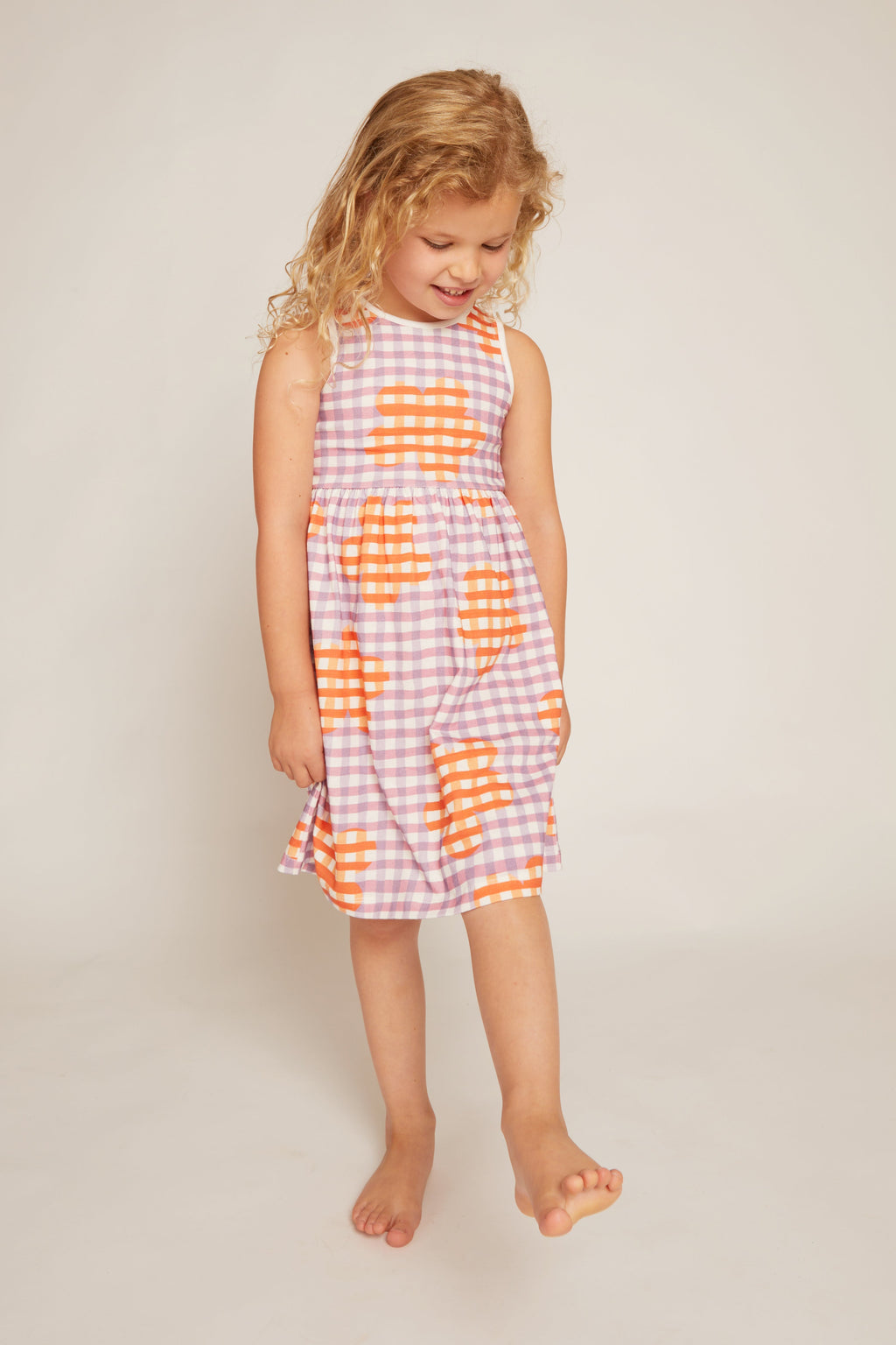 Mon Coeur Flower Gingham Tank Dress