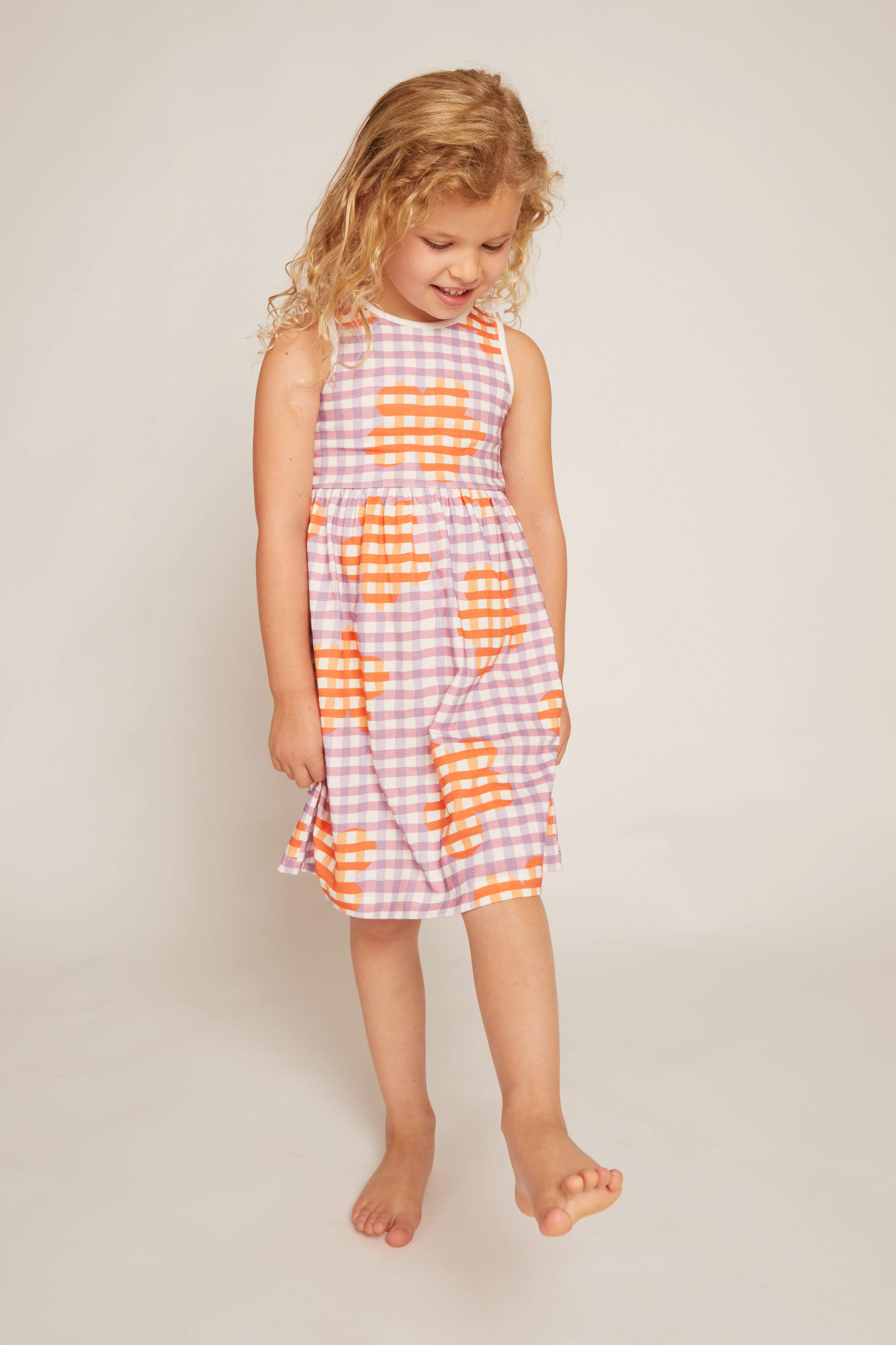 Mon Coeur Flower Gingham Tank Dress