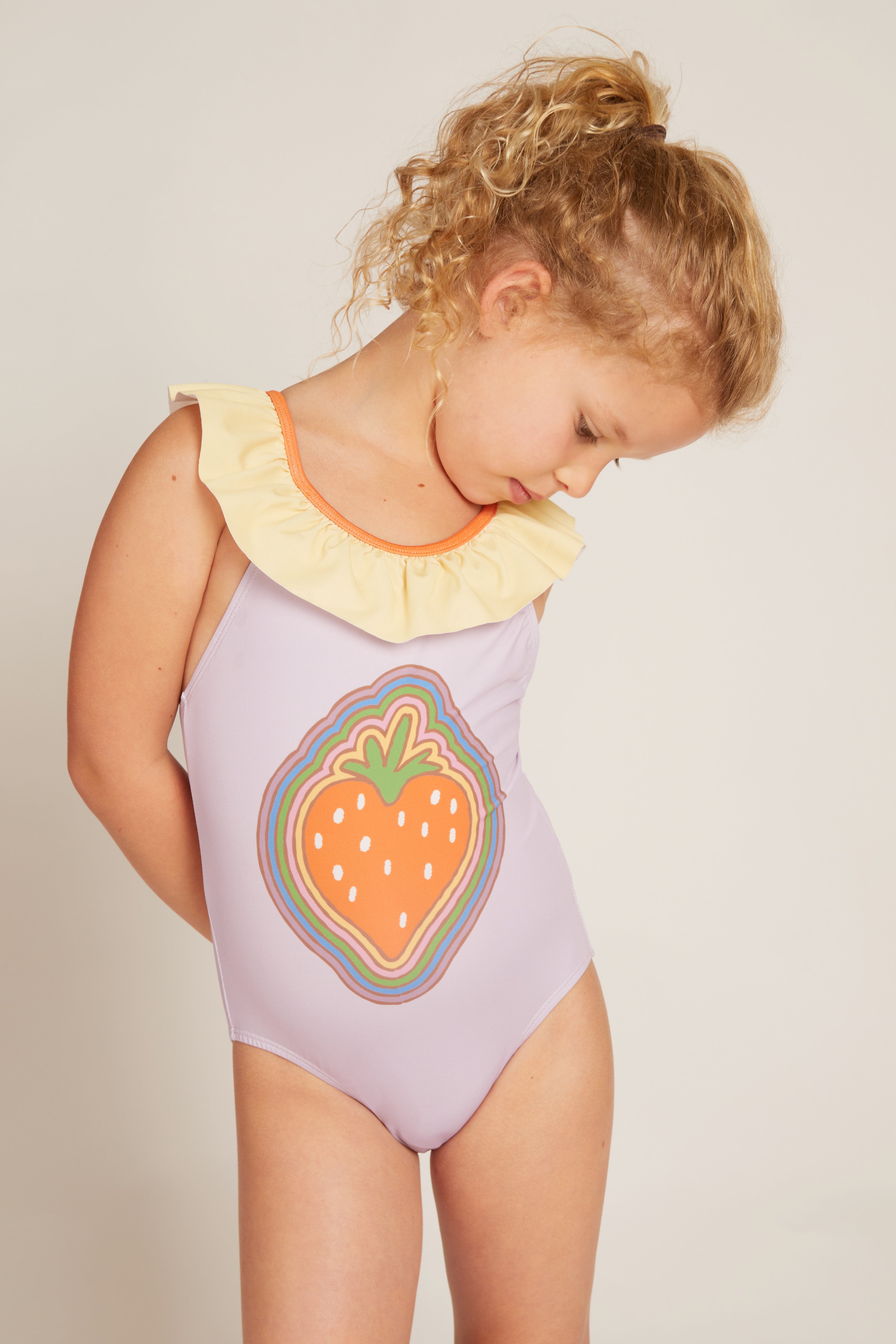 Mon Coeur Strawberry Ruffle One Piece | Playroom Avenue