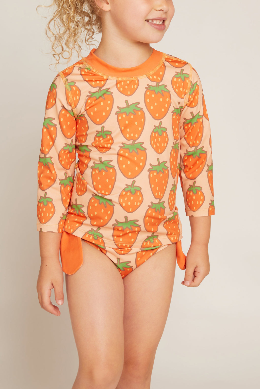 Mon Coeur Strawberry Rashguard Bikini Set | Playroom Avenue