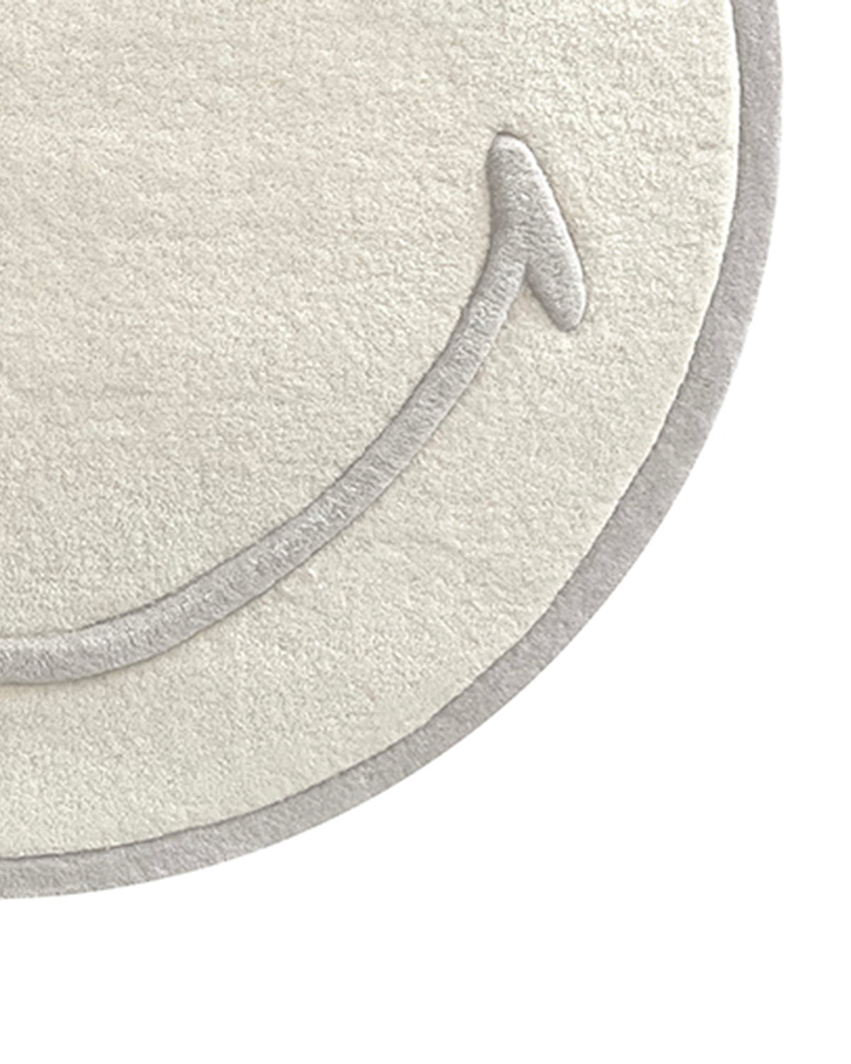 Maison Deux Rug SMILEY White Natural Round Diam. 3.2ft | Playroom Avenue