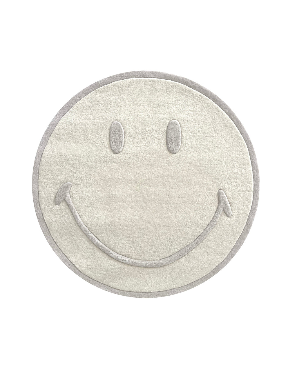 Maison Deux Rug SMILEY White Natural Round Diam. 3.2ft | Playroom Avenue