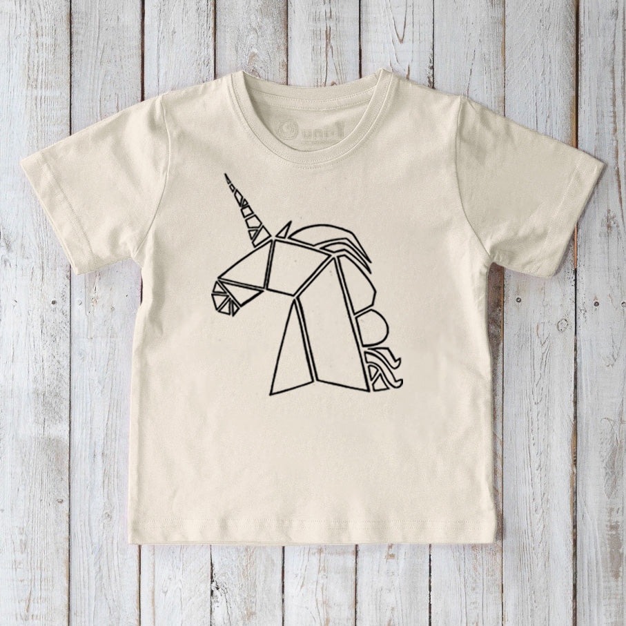Uni-T Geometric Unicorn T-Shirt for Kids Ivory | Playroom Avenue