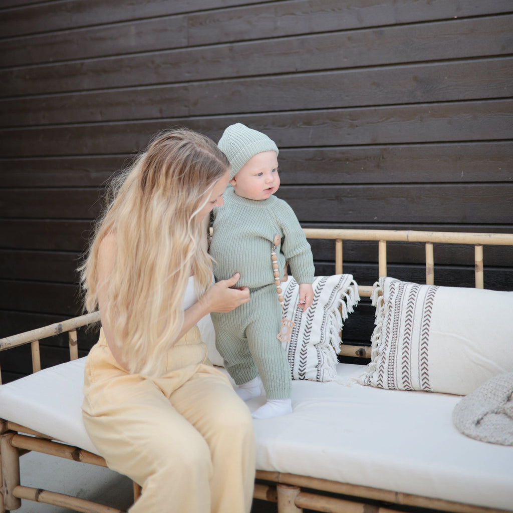 Mushie Silicone Pacifier Clip | Luna | Playroom Avenue