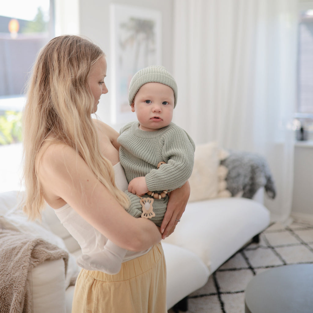 Mushie Silicone Pacifier Clip | Luna | Playroom Avenue